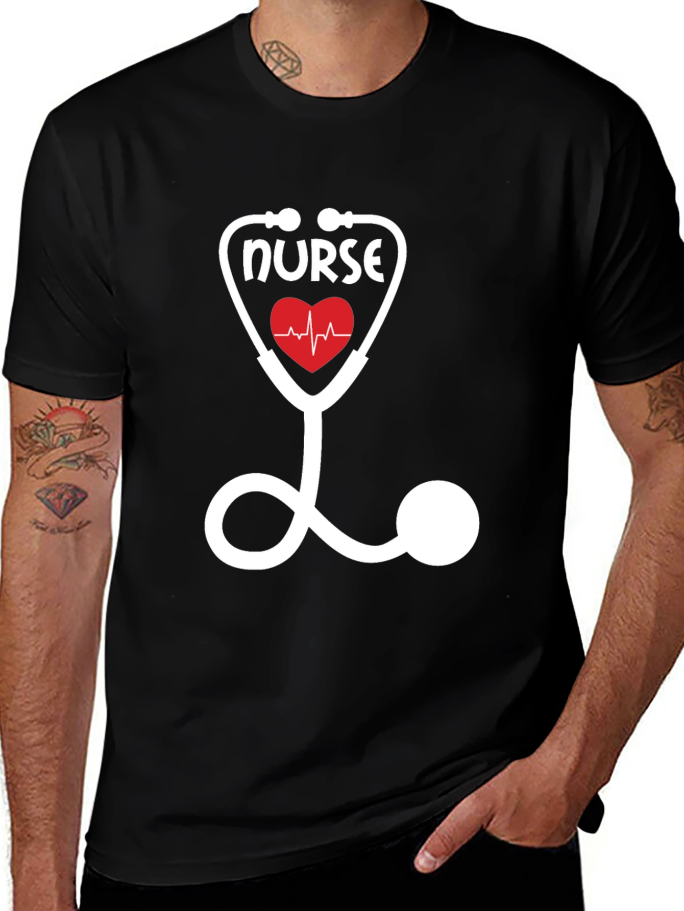 Variant 7 of Nurse Stethoscope Heartbeat T-Shirt - Medical Professional Apparel