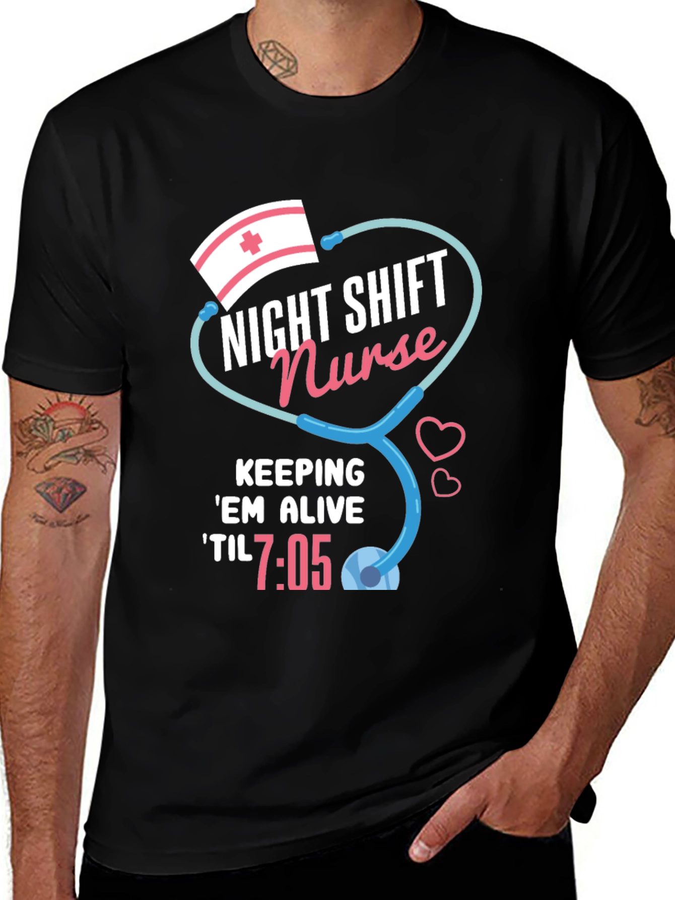 Variant 7 of Night Shift Nurse T-Shirt - 'Til 7:05