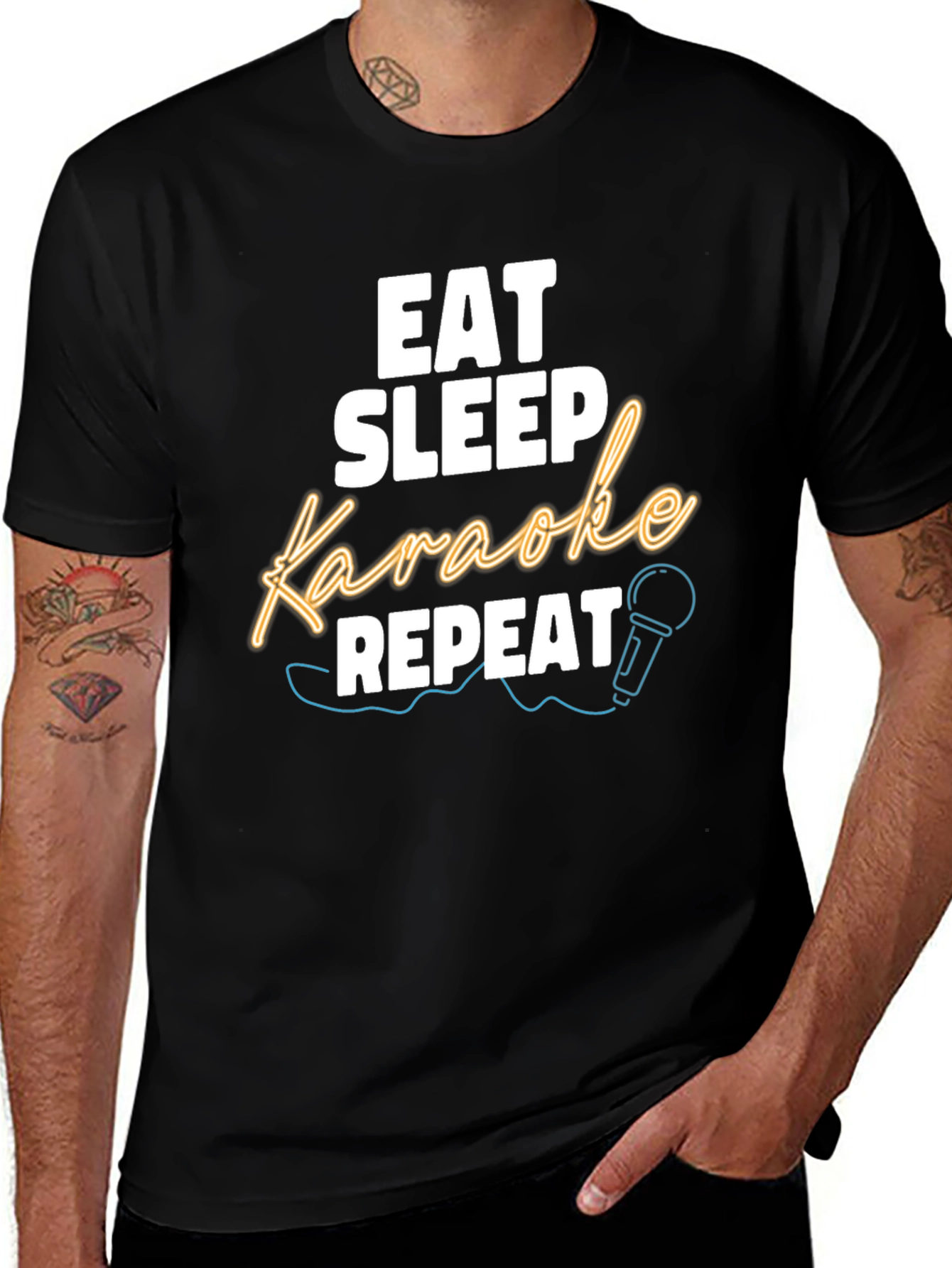 Variant 8 of Eat Sleep Karaoke Repeat Graphic Tee