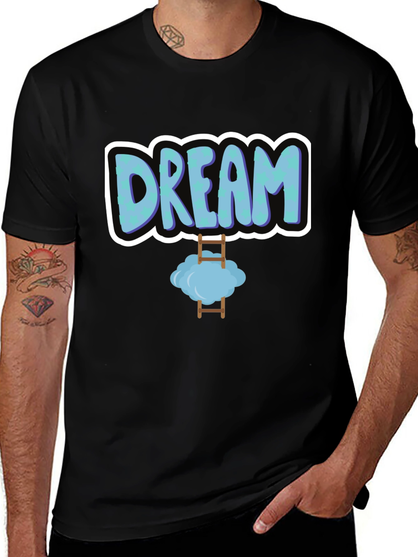 Dream Cloud Ladder Black T-Shirt