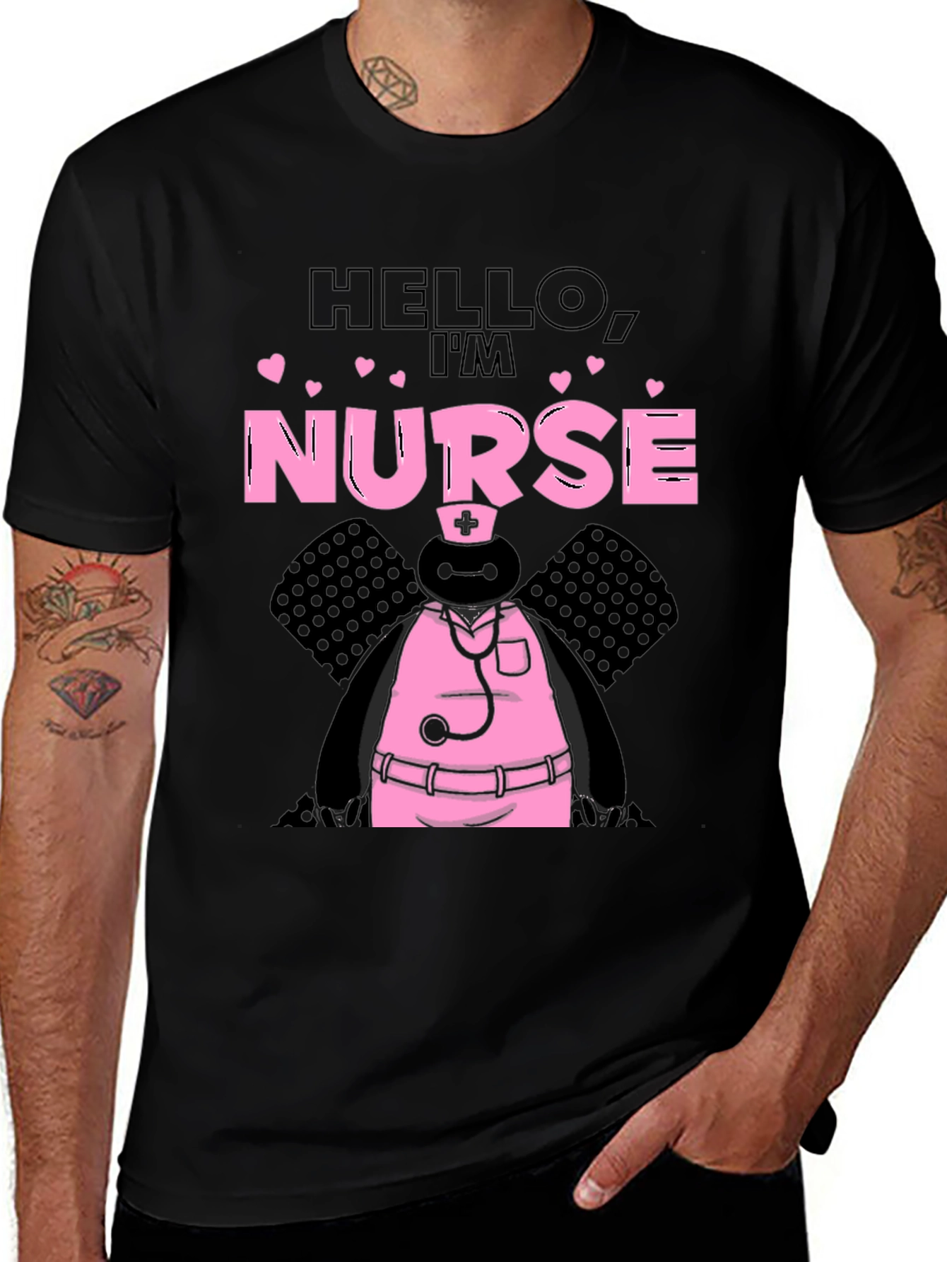 Variant 20 of Hello I'm Nurse T-Shirt - Cute Nurse Robot Design