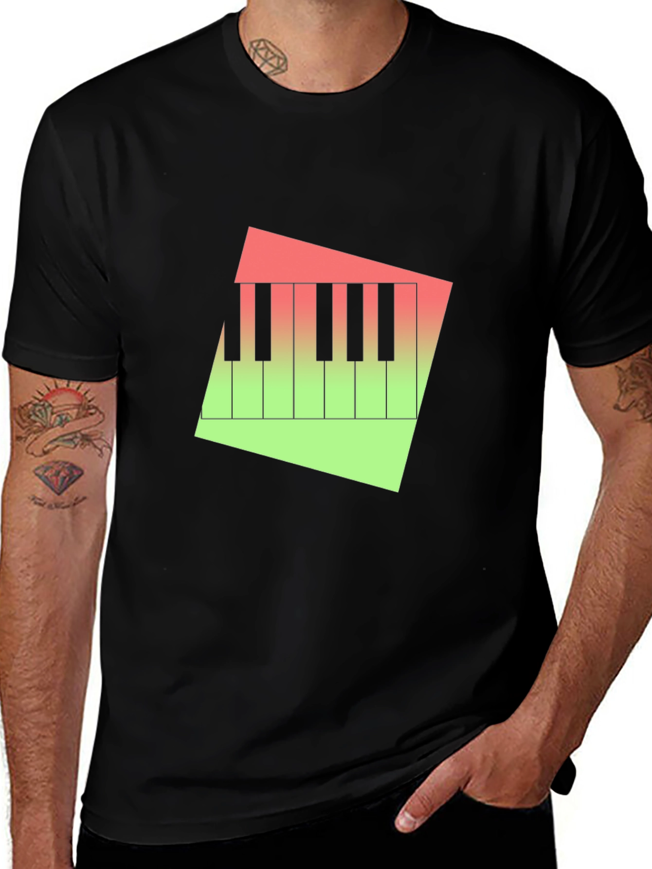 Variant 20 of Piano Keys Graphic Tee - Modern Gradient Design