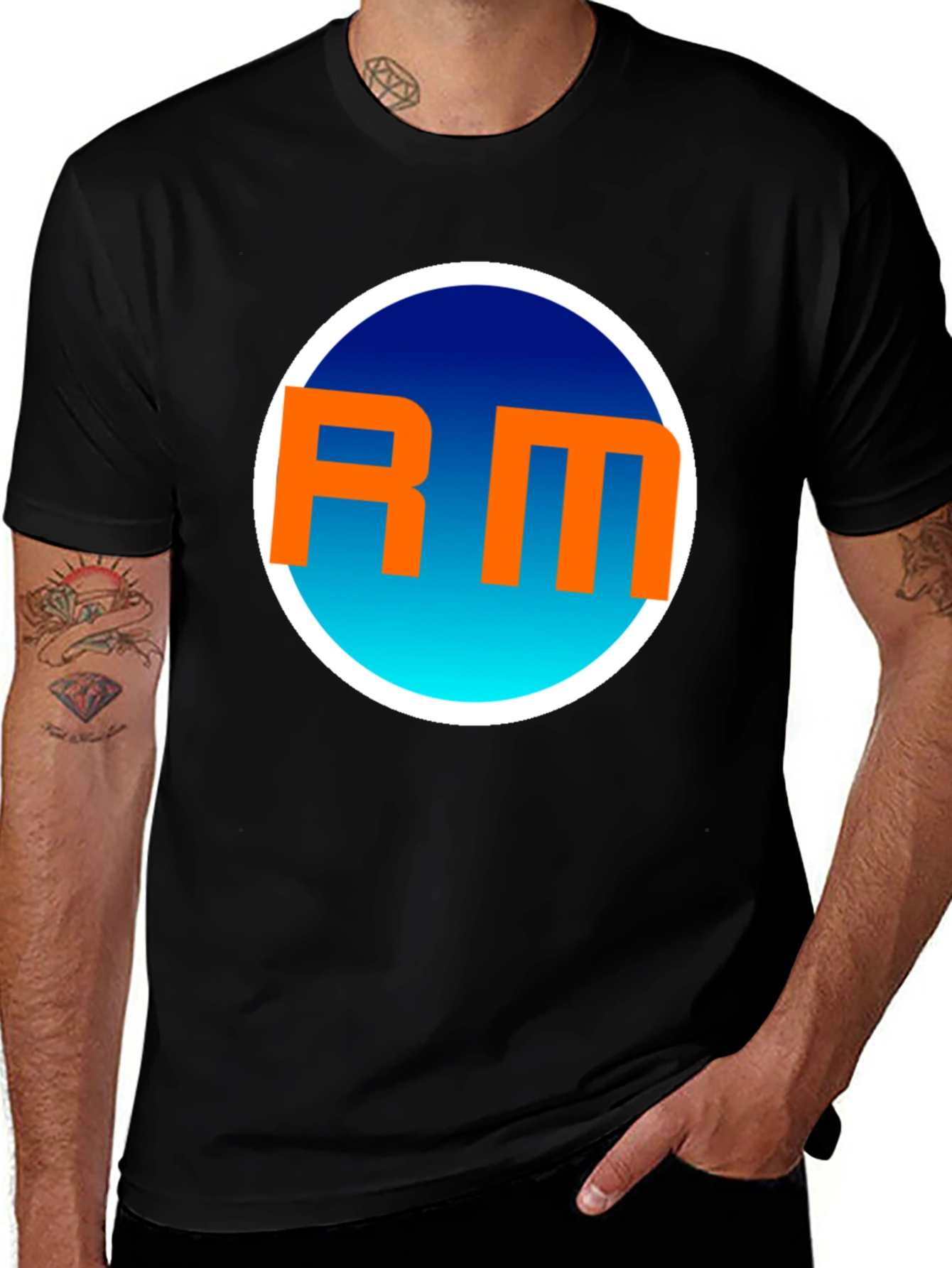 RM Logo Black T-Shirt - Stylish Casual Wear