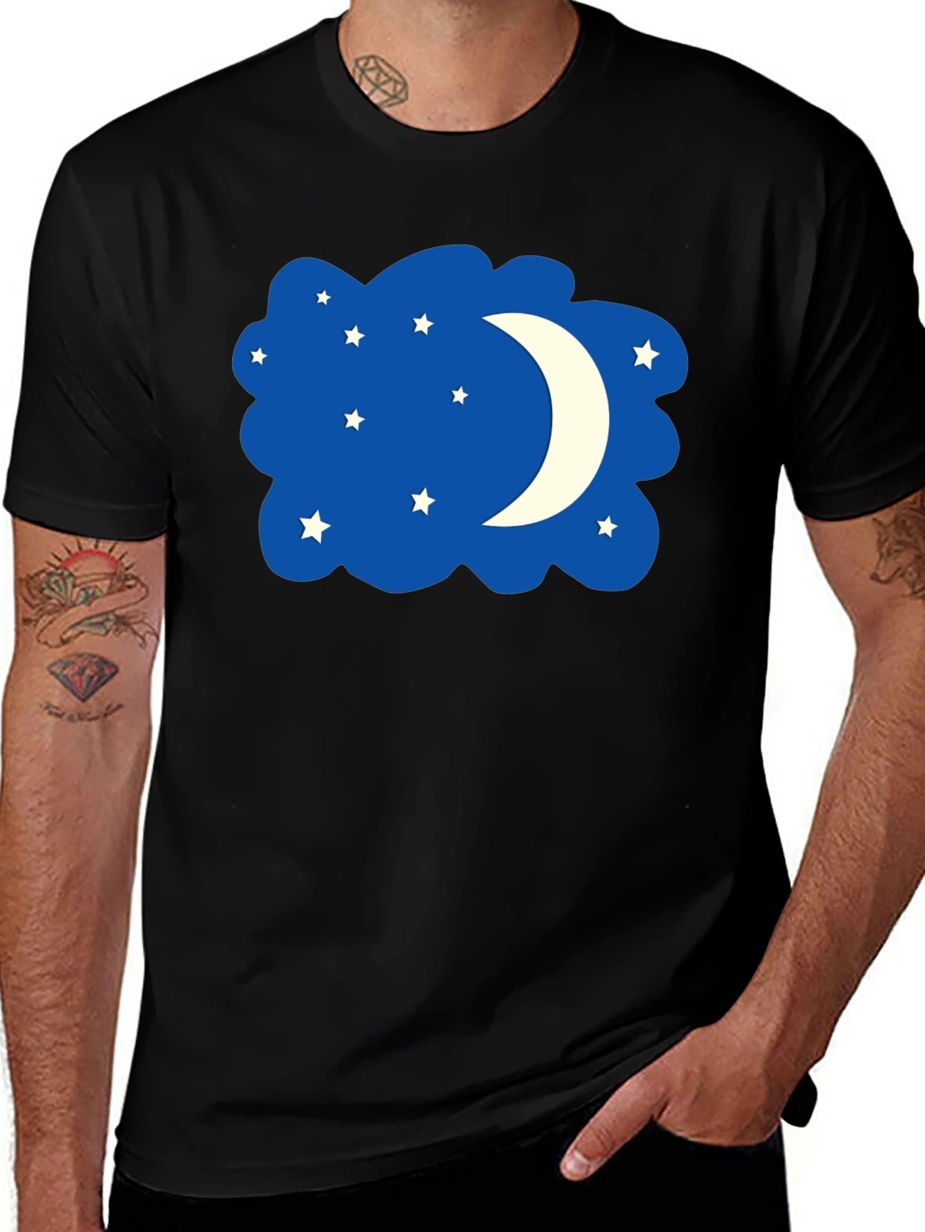 Variant 22 of Night Sky T-Shirt - Stars and Moon Design