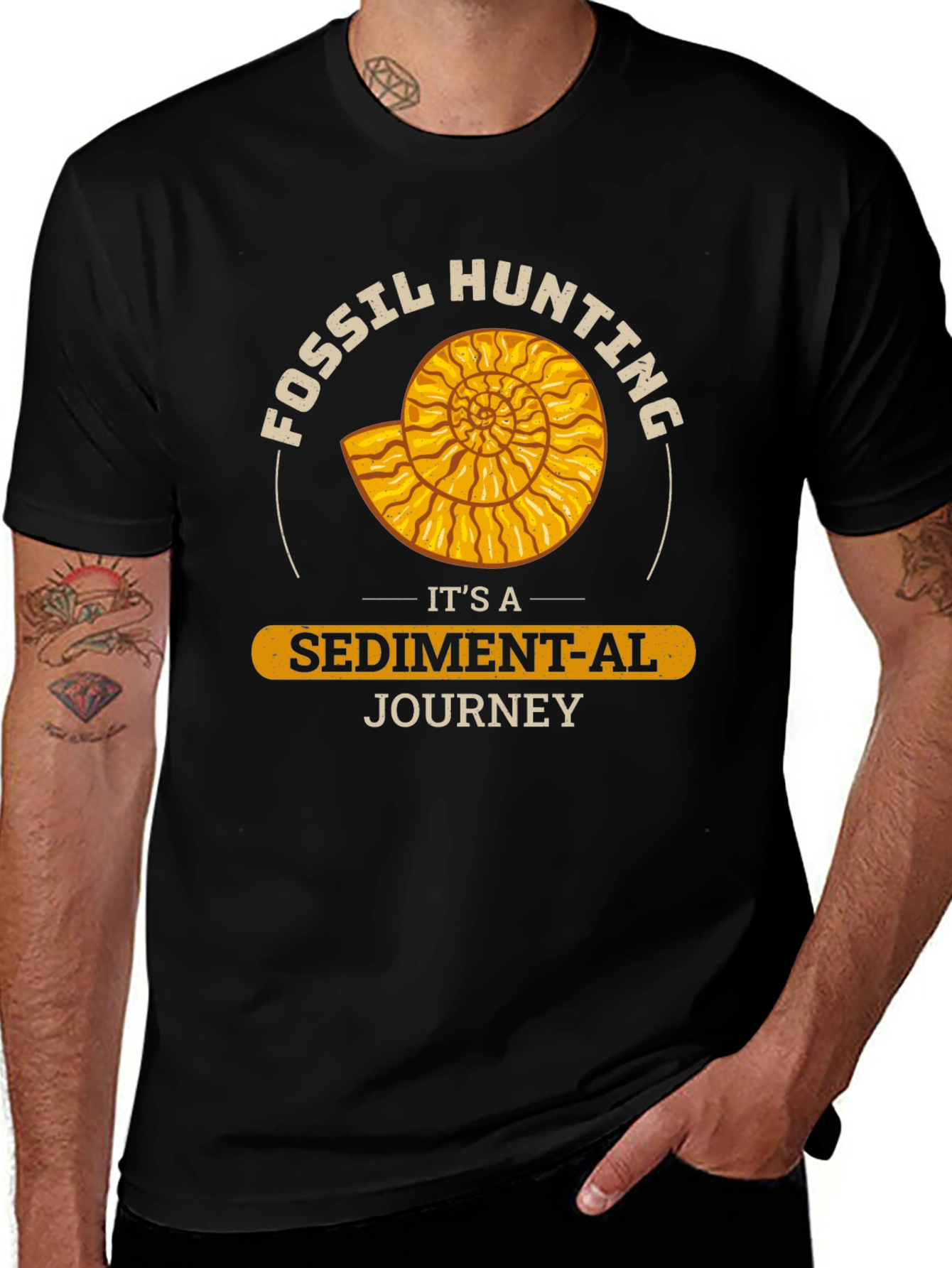 Fossil Hunting Sediment-al Journey Black T-Shirt