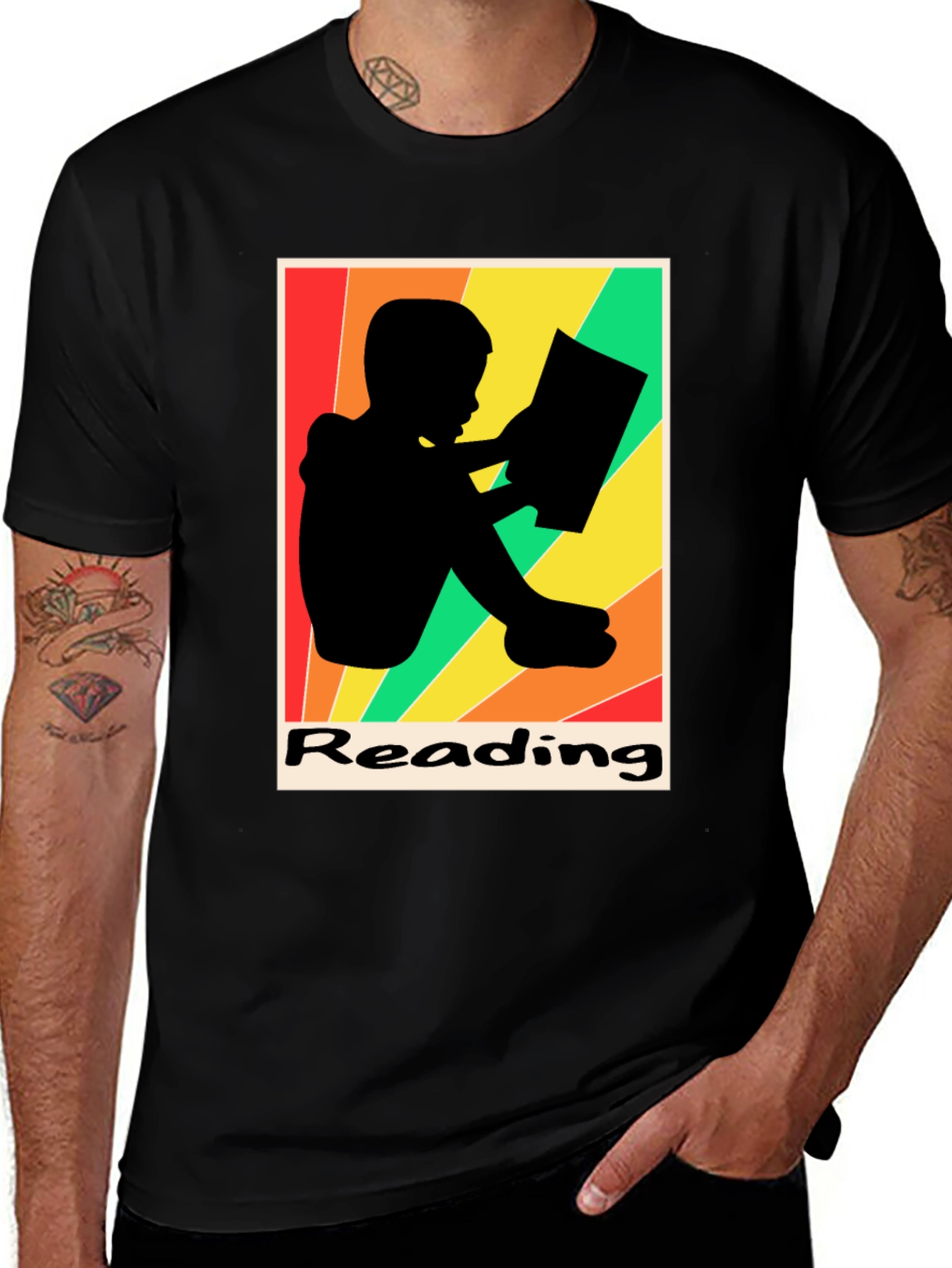 Variant 21 of Reading Retro Graphic T-Shirt - Black