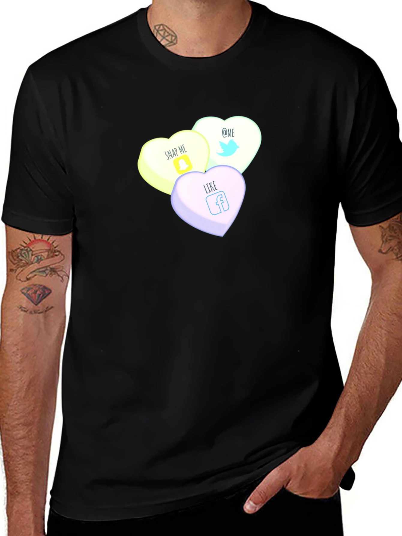 Social Media Candy Heart Tee
