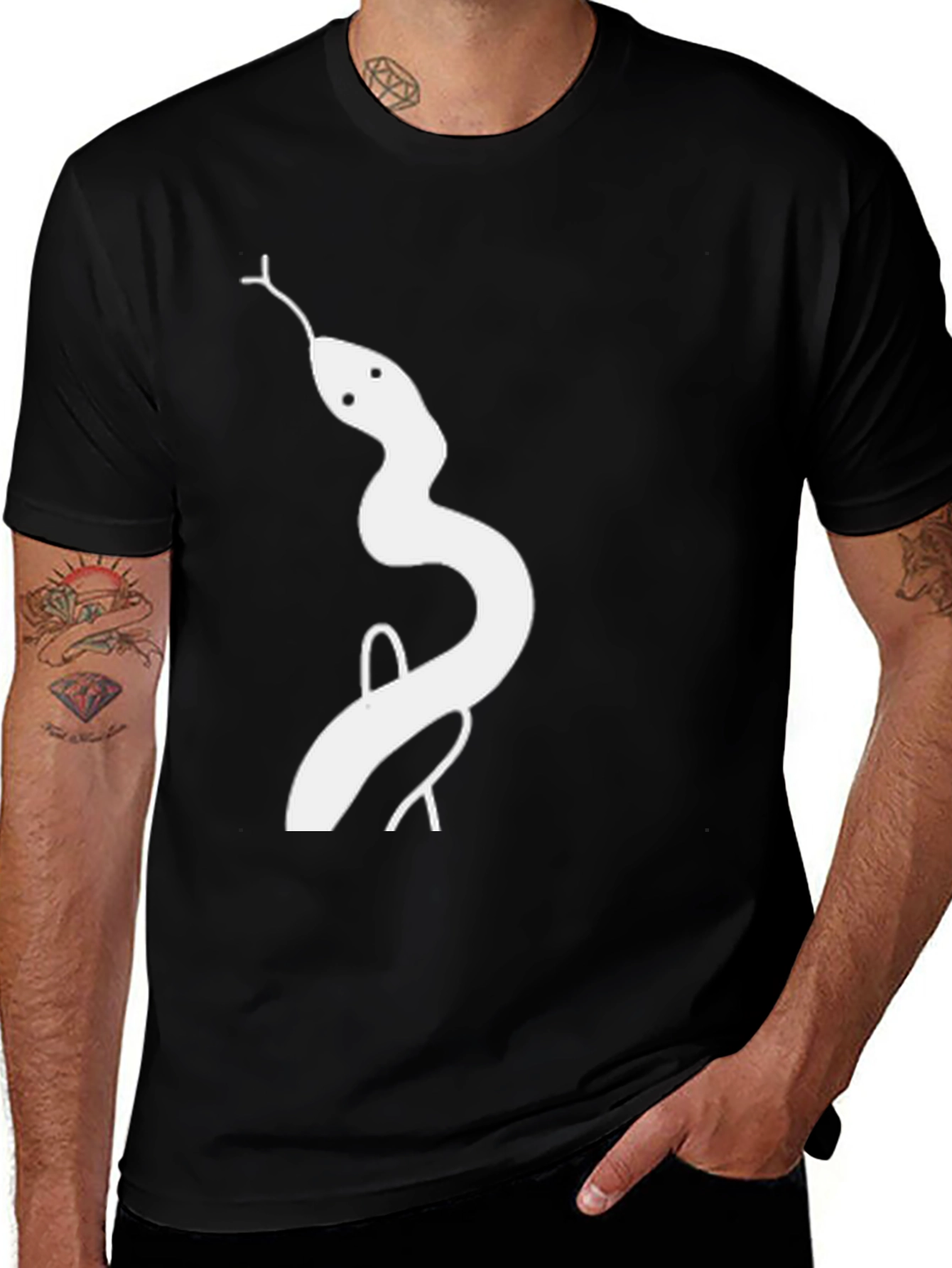 Variant 13 of Snake Graphic Tee - Cool Black T-Shirt