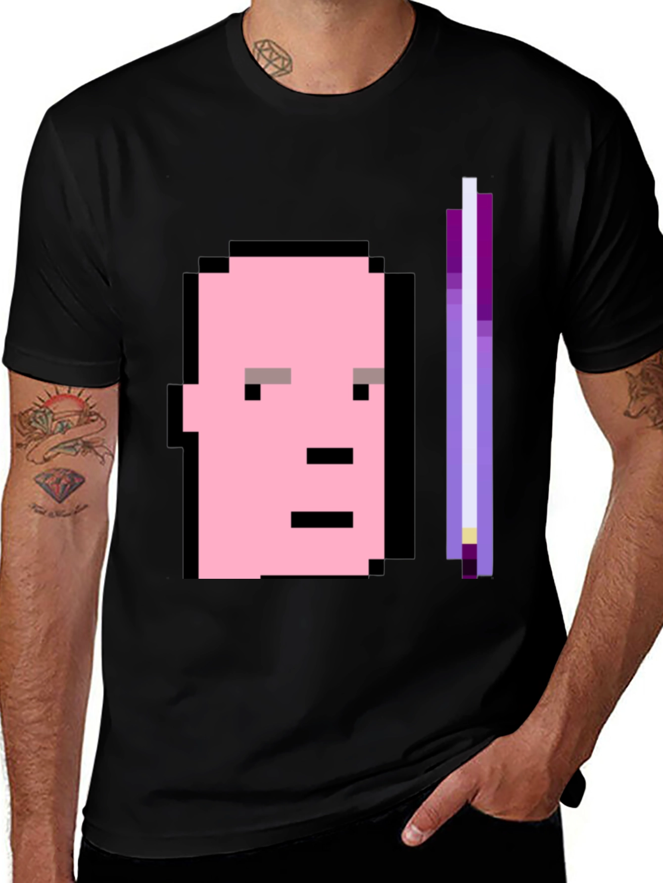 Variant 2 of Pixel Art Graphic Tee - Retro Style Black T-Shirt