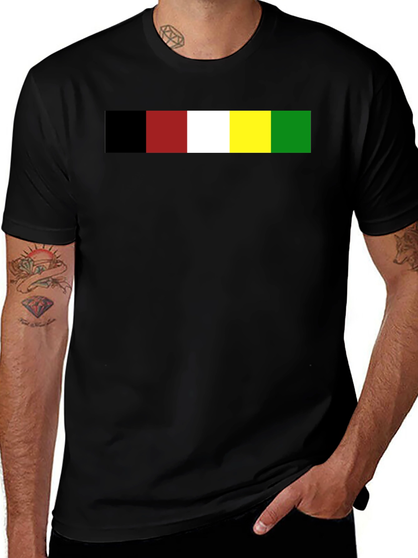 Variant 18 of Color Block Graphic Black T-Shirt - Modern Casual Tee