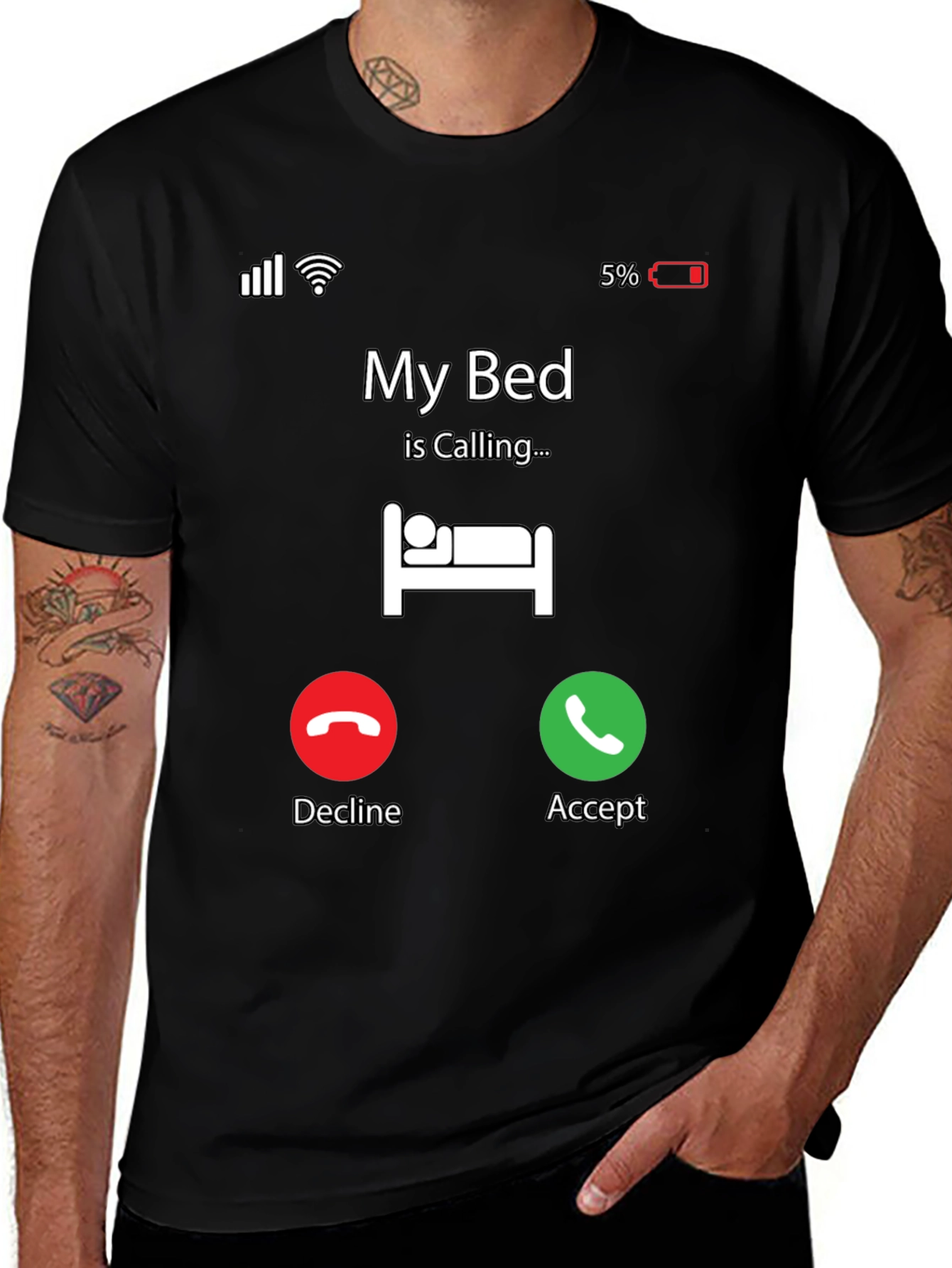 Variant 26 of My Bed Is Calling T-Shirt - Funny Graphic Tee