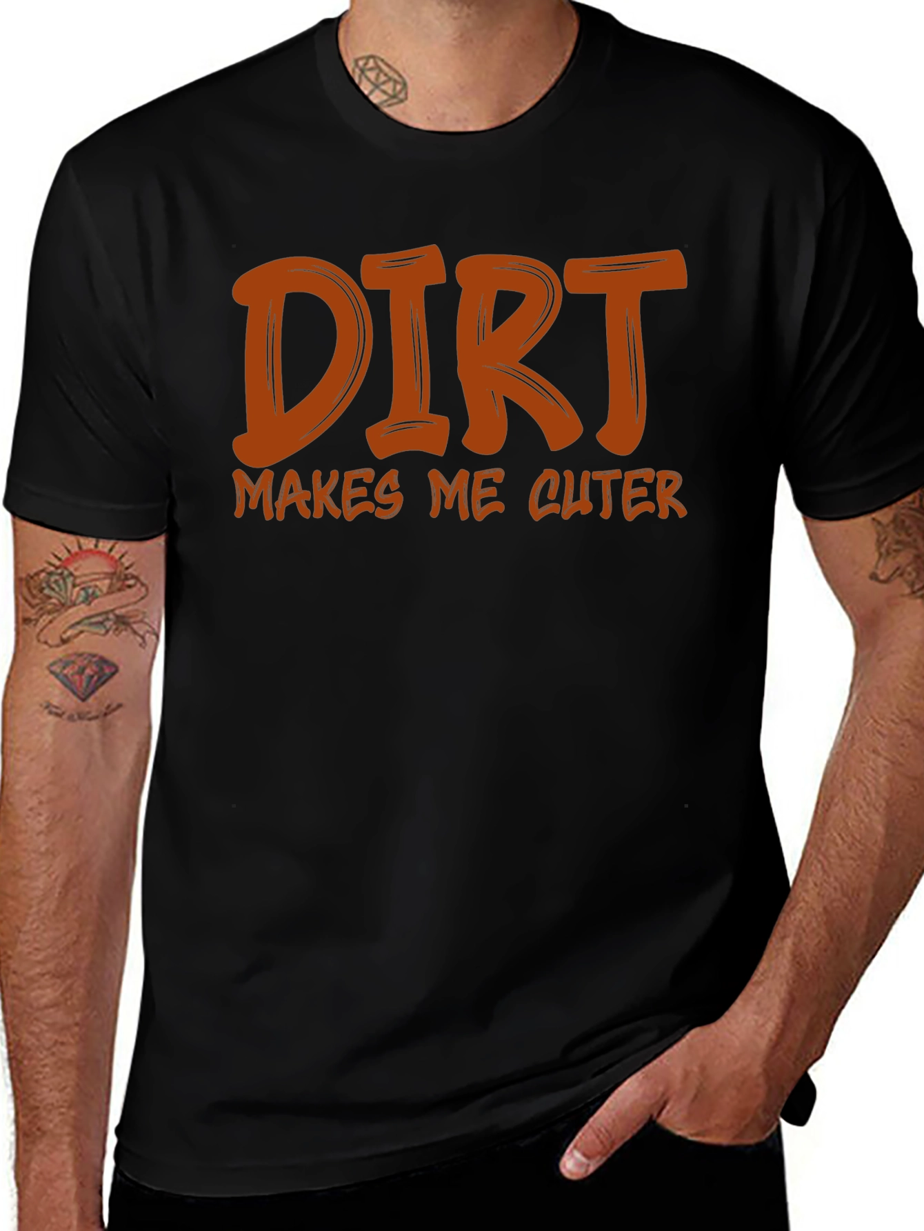 Variant 6 of Dirt Makes Me Cuter Black Graphic Tee