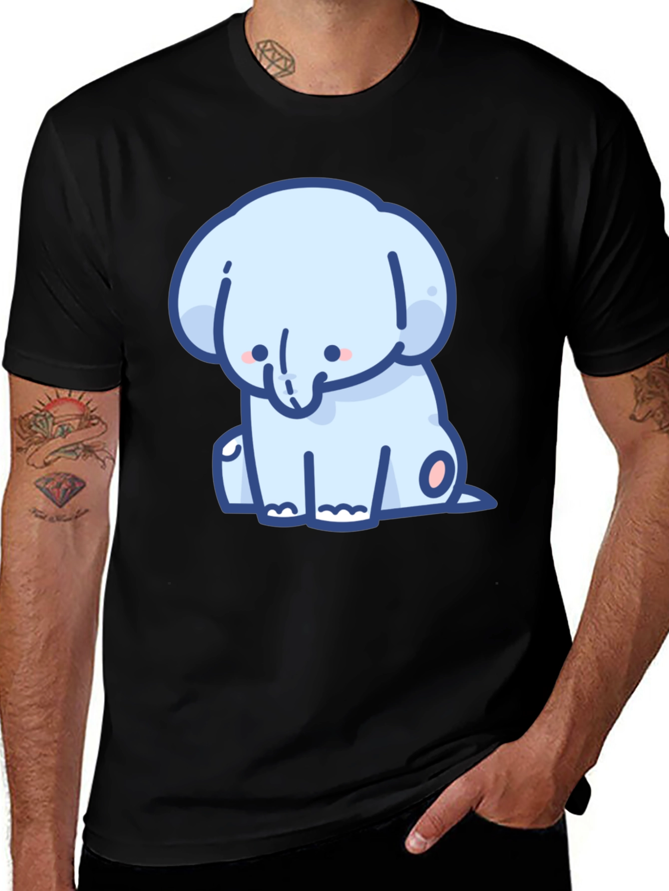 Variant 19 of Cute Elephant Graphic Tee - Soft Cotton Comfort