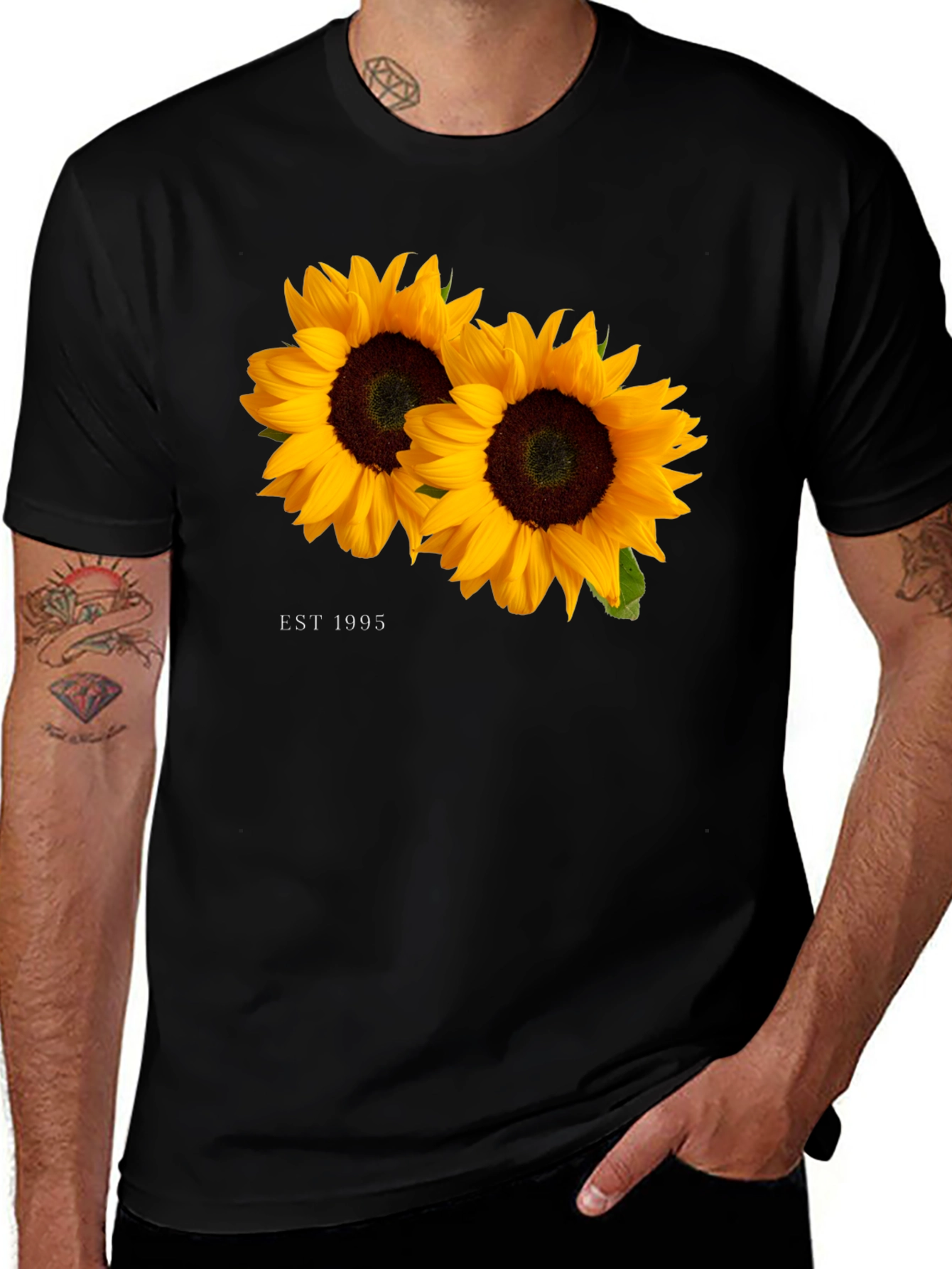 Variant 8 of Sunflower Est. 1995 Black T-Shirt