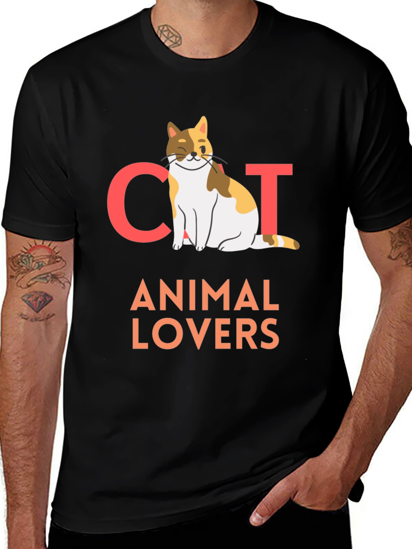 Black Cat Animal Lovers T-Shirt main image