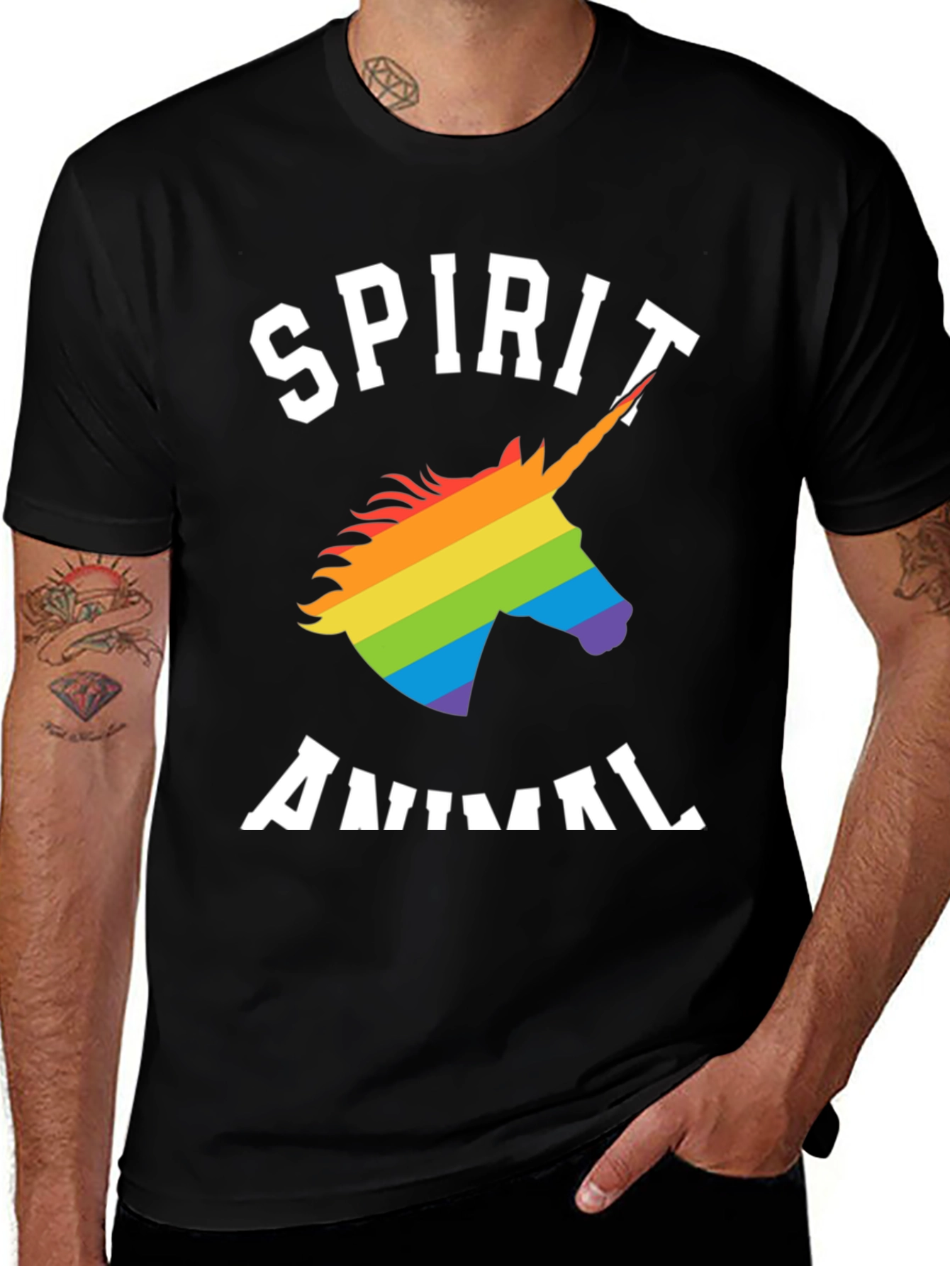 Variant 30 of Unicorn Spirit Animal T-Shirt - Rainbow Pride