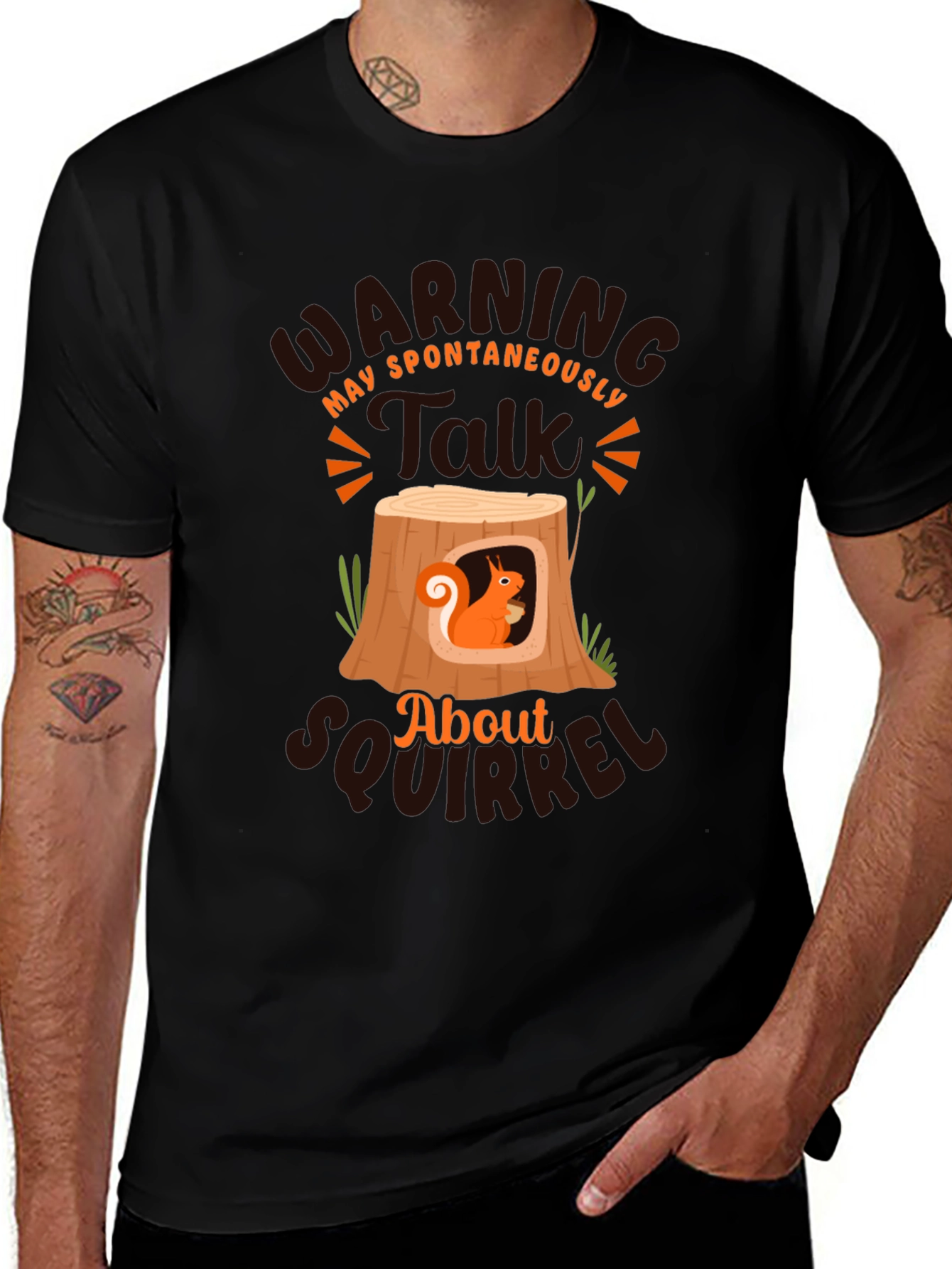 Variant 2 of Warning May Spontaneously Talk About Squirrels T-Shirt