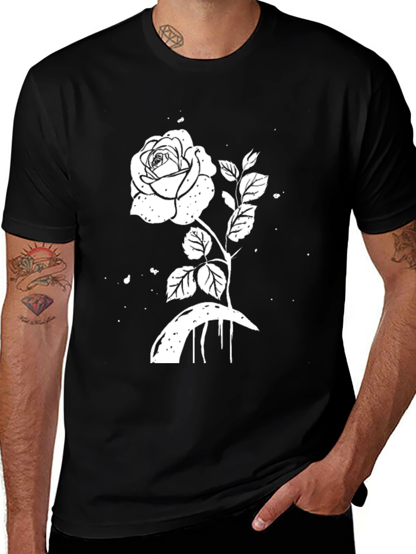 Variant 10 of Black Rose Graphic T-Shirt