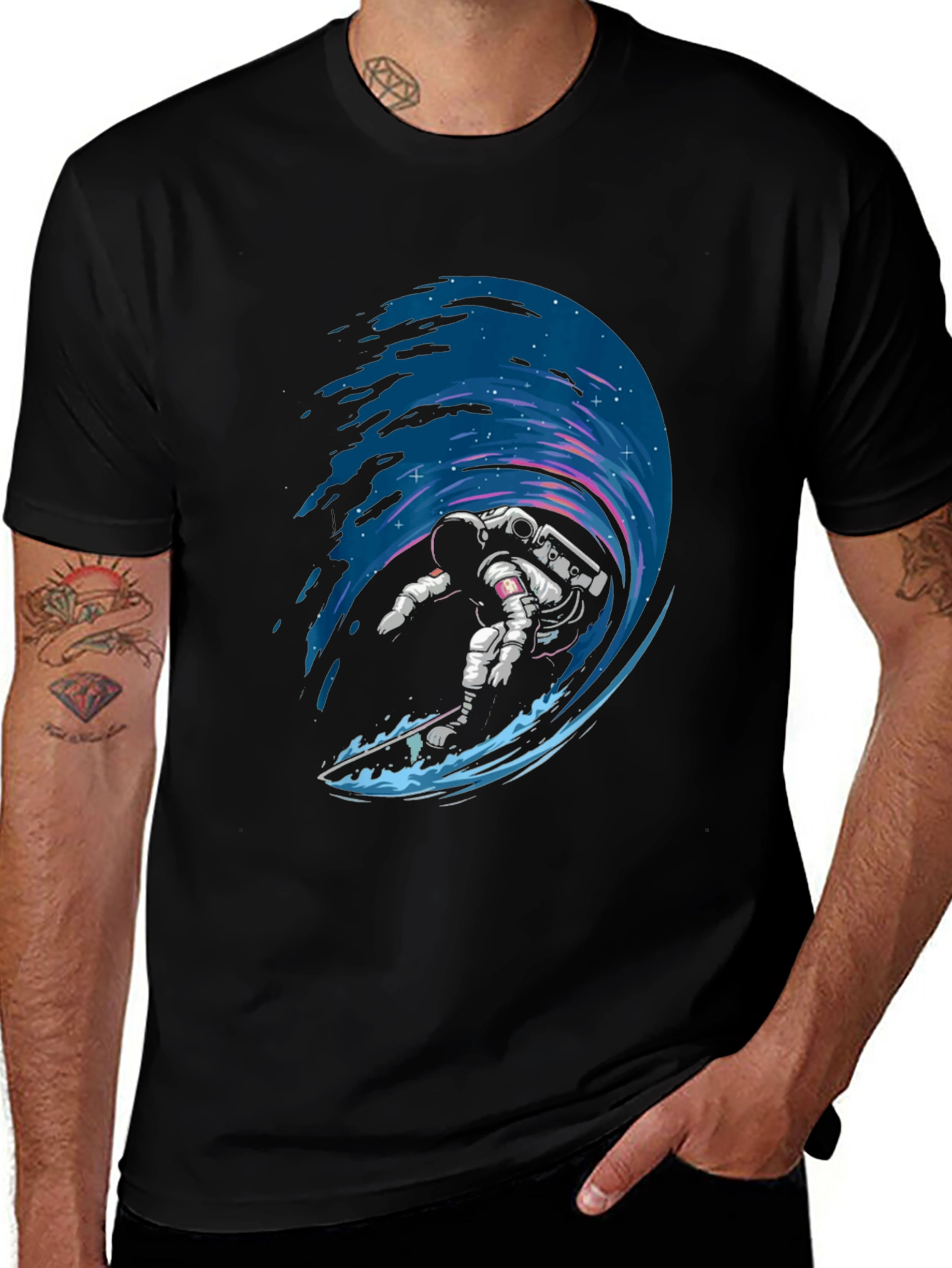 Astronaut Surfing Graphic Tee