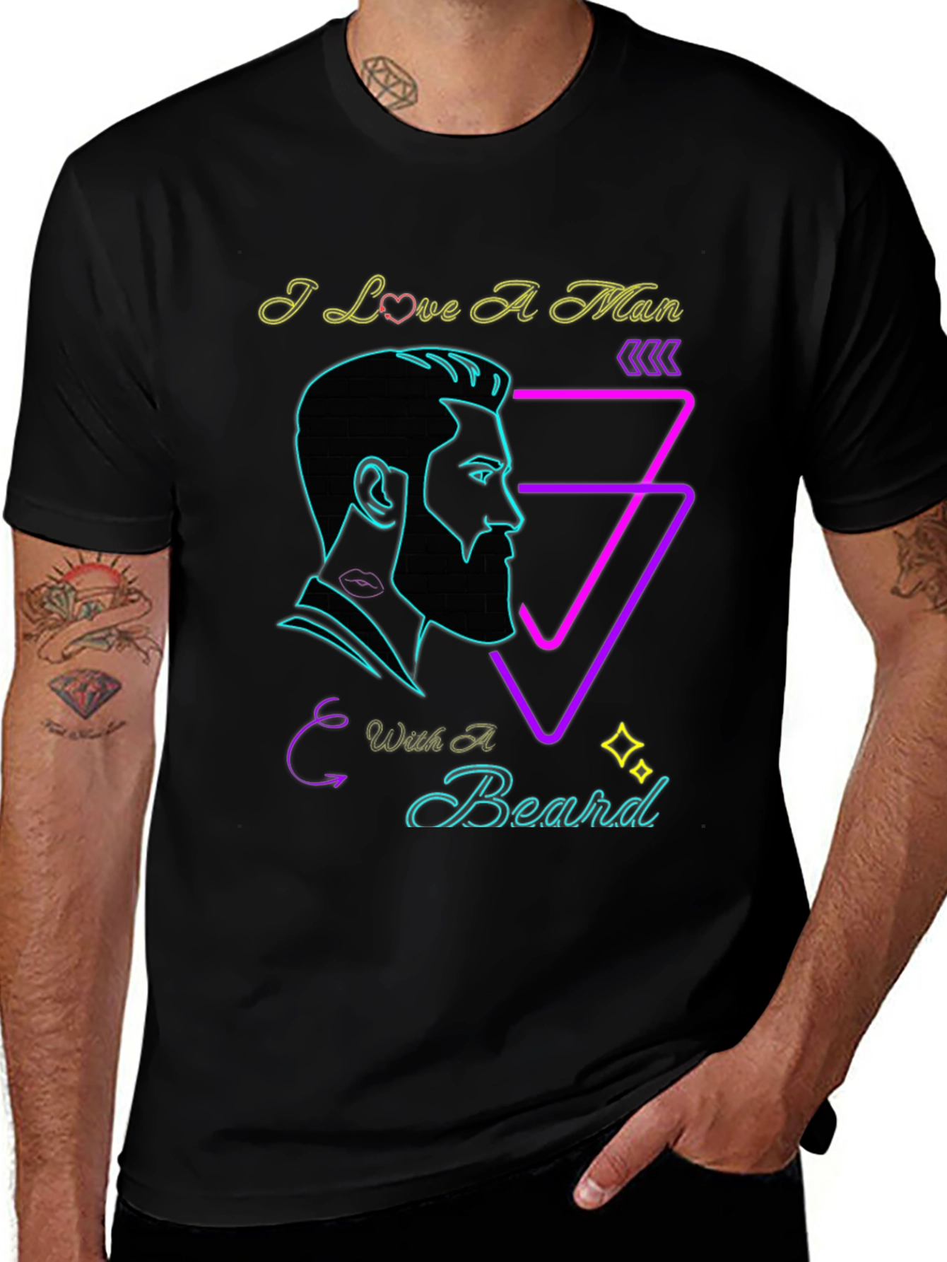 Variant 10 of I Love A Man With A Beard Graphic Tee
