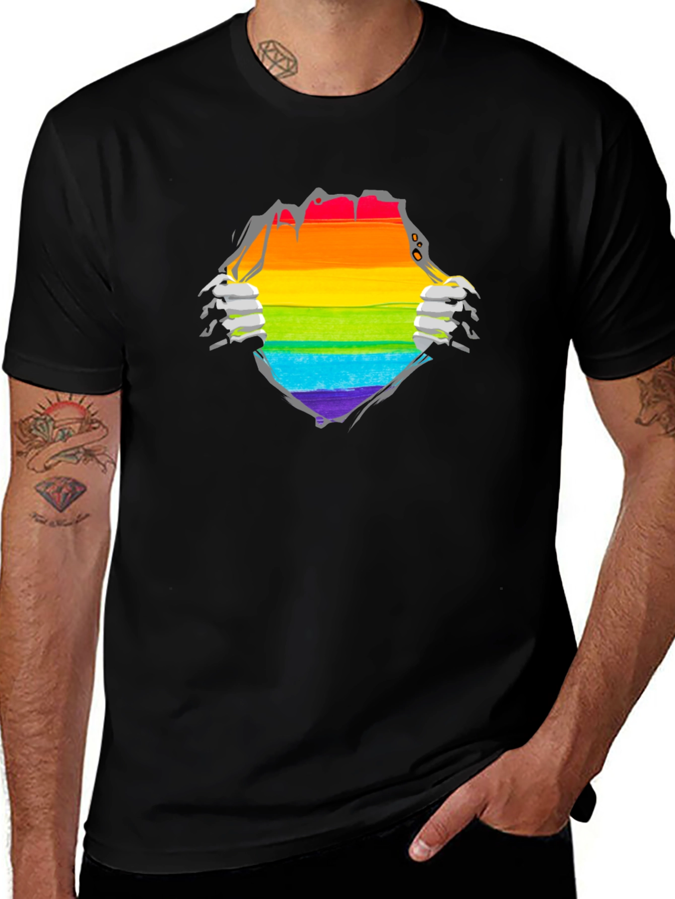 Variant 18 of Pride Rainbow Ripped T-Shirt