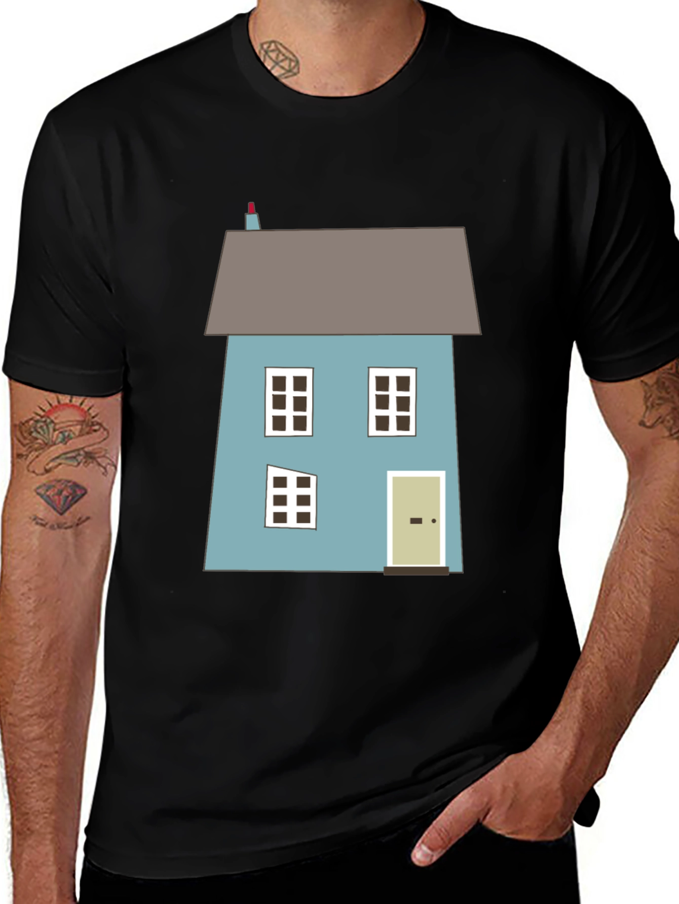 Variant 9 of House Graphic Tee - Modern Art Shirt