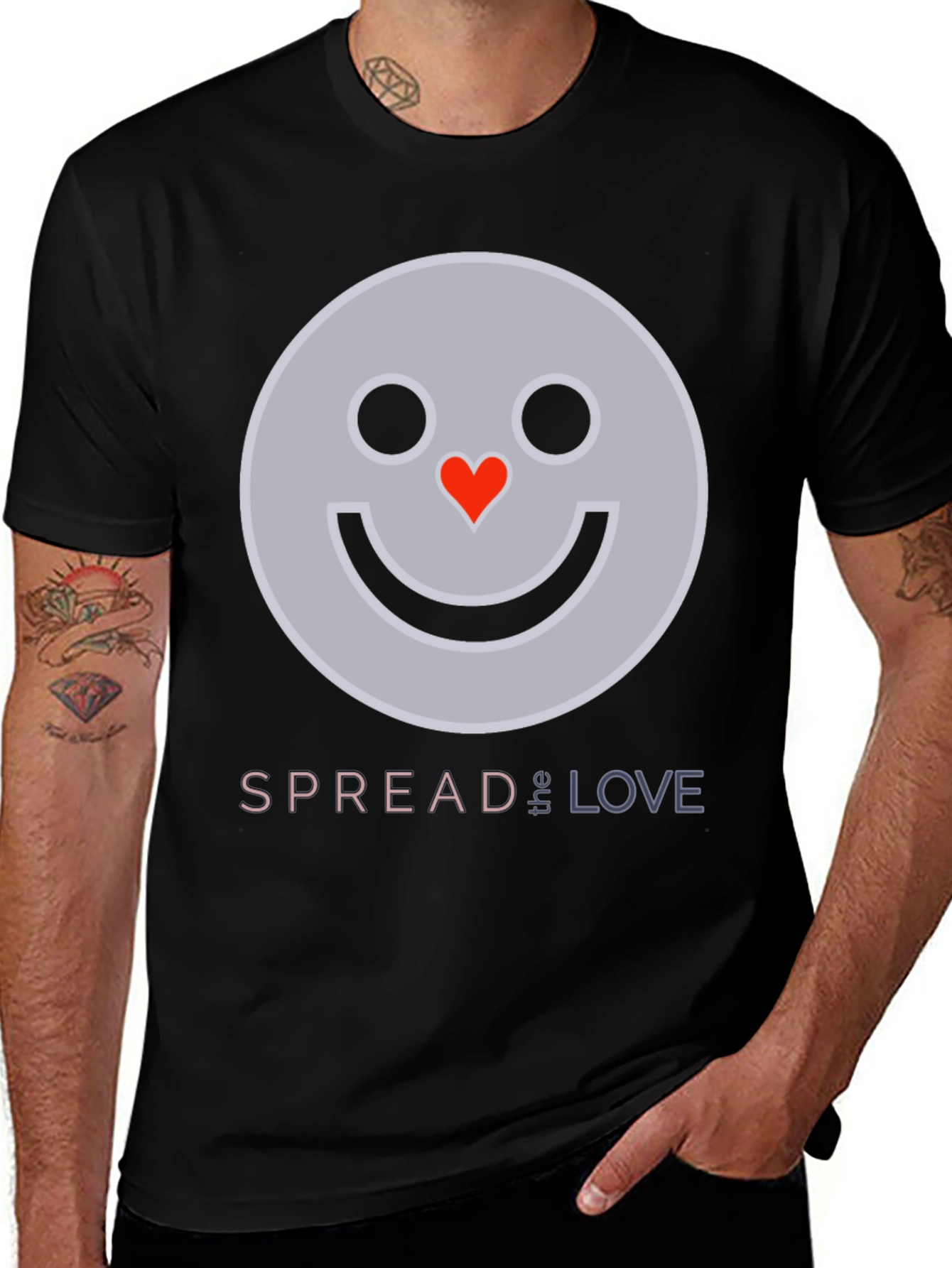 Variant 26 of Spread the Love Graphic Tee - Smiley Face Design