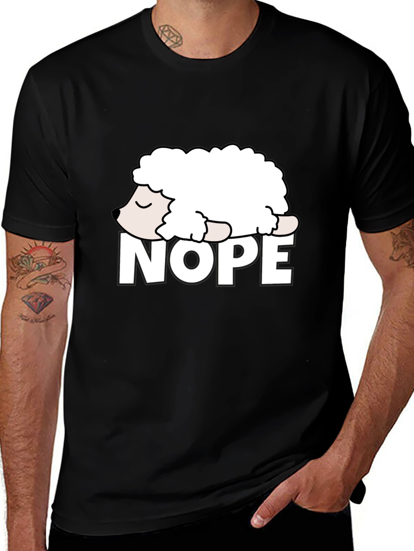 Variant 30 of Nope Sheep Graphic Tee - Lazy Humor T-Shirt