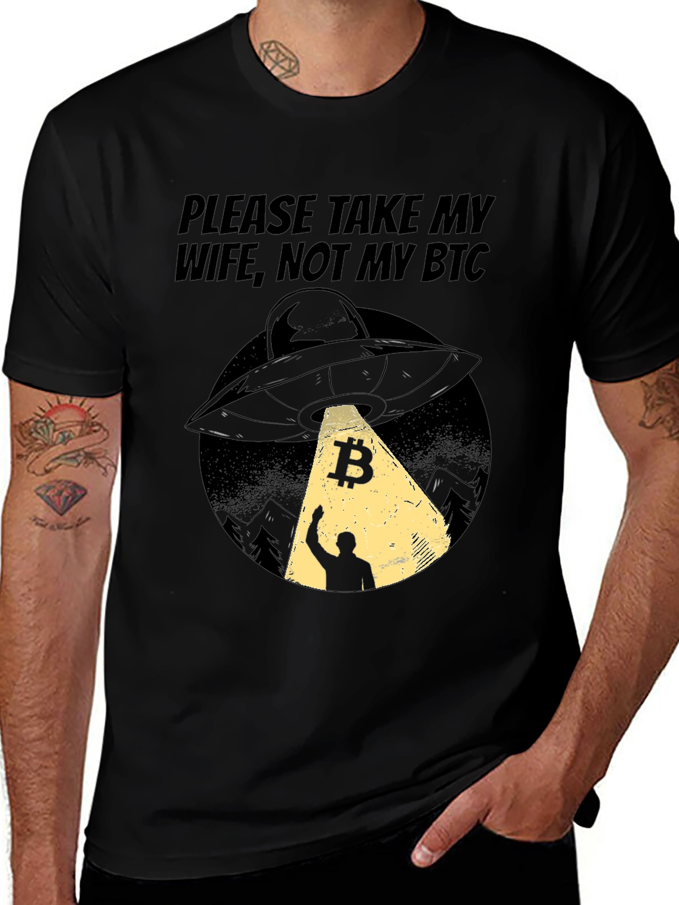 Bitcoin UFO Abduction T-Shirt