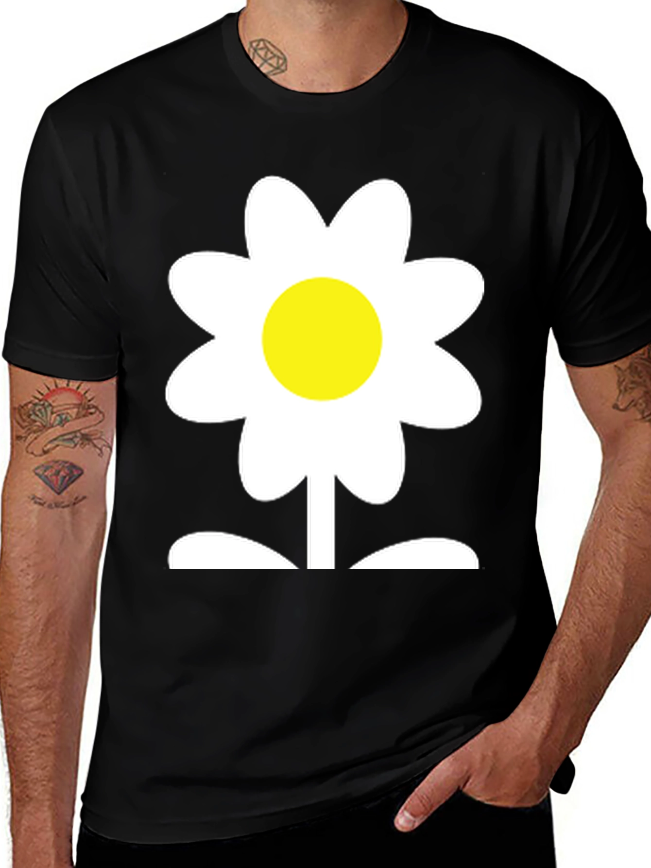 Variant 21 of Daisy Flower Graphic Tee - Soft Cotton Blend