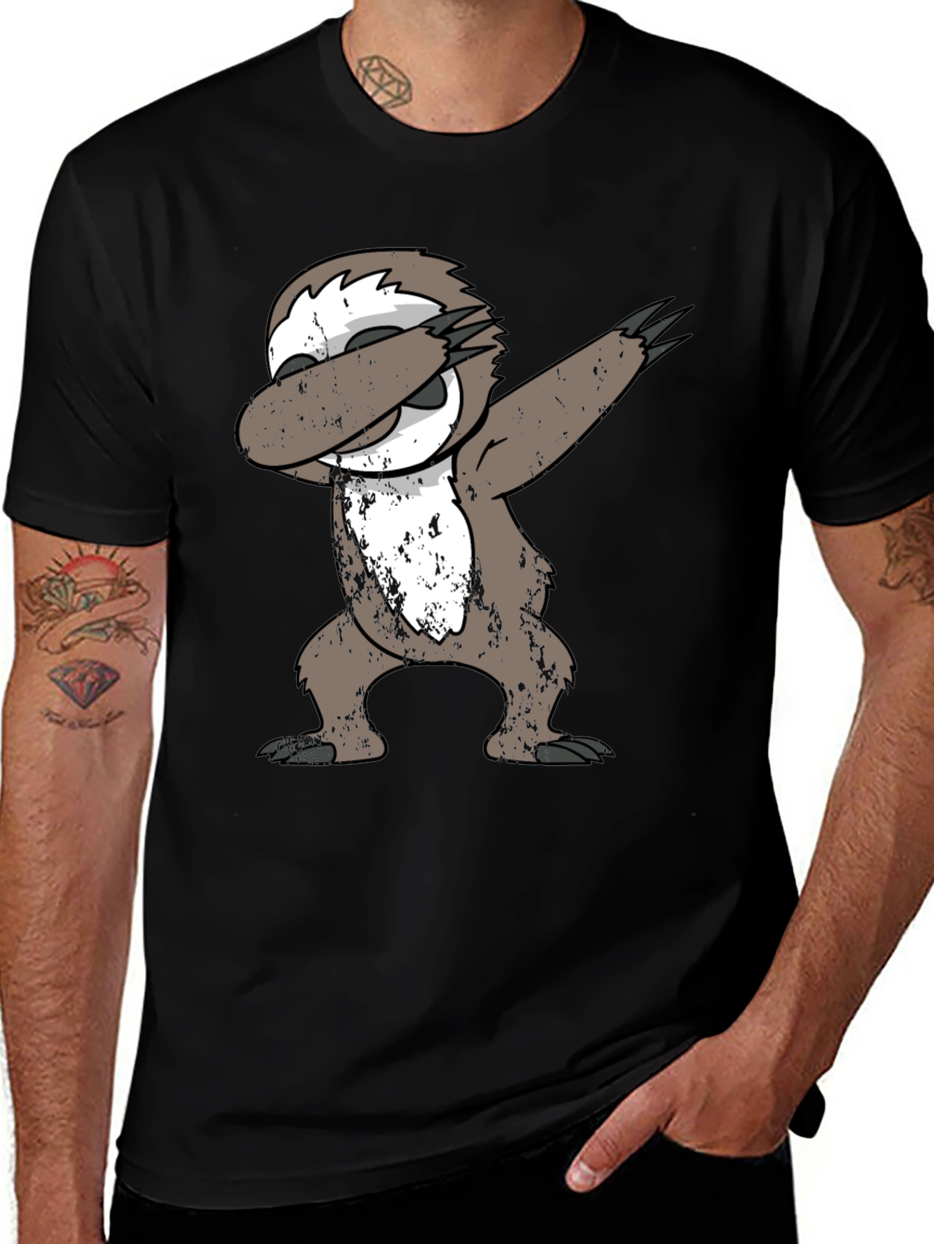 Variant 25 of Dabbing Sloth Black T-Shirt