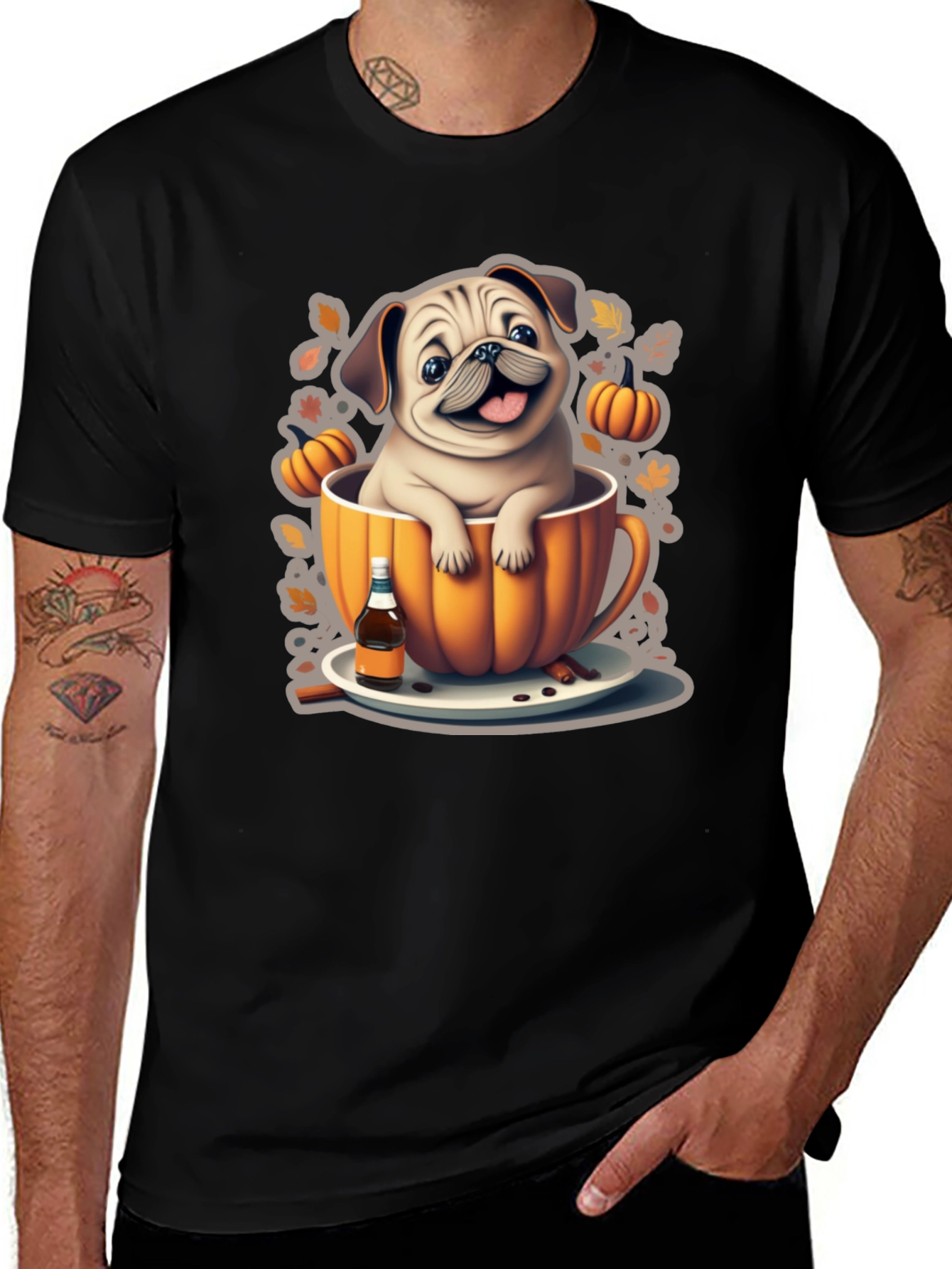 Variant 4 of Pug in a Pumpkin Mug T-Shirt