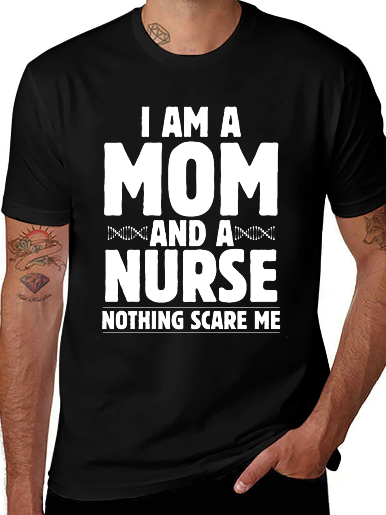 Variant 9 of Mom & Nurse Tee - Nothing Scares Me!
