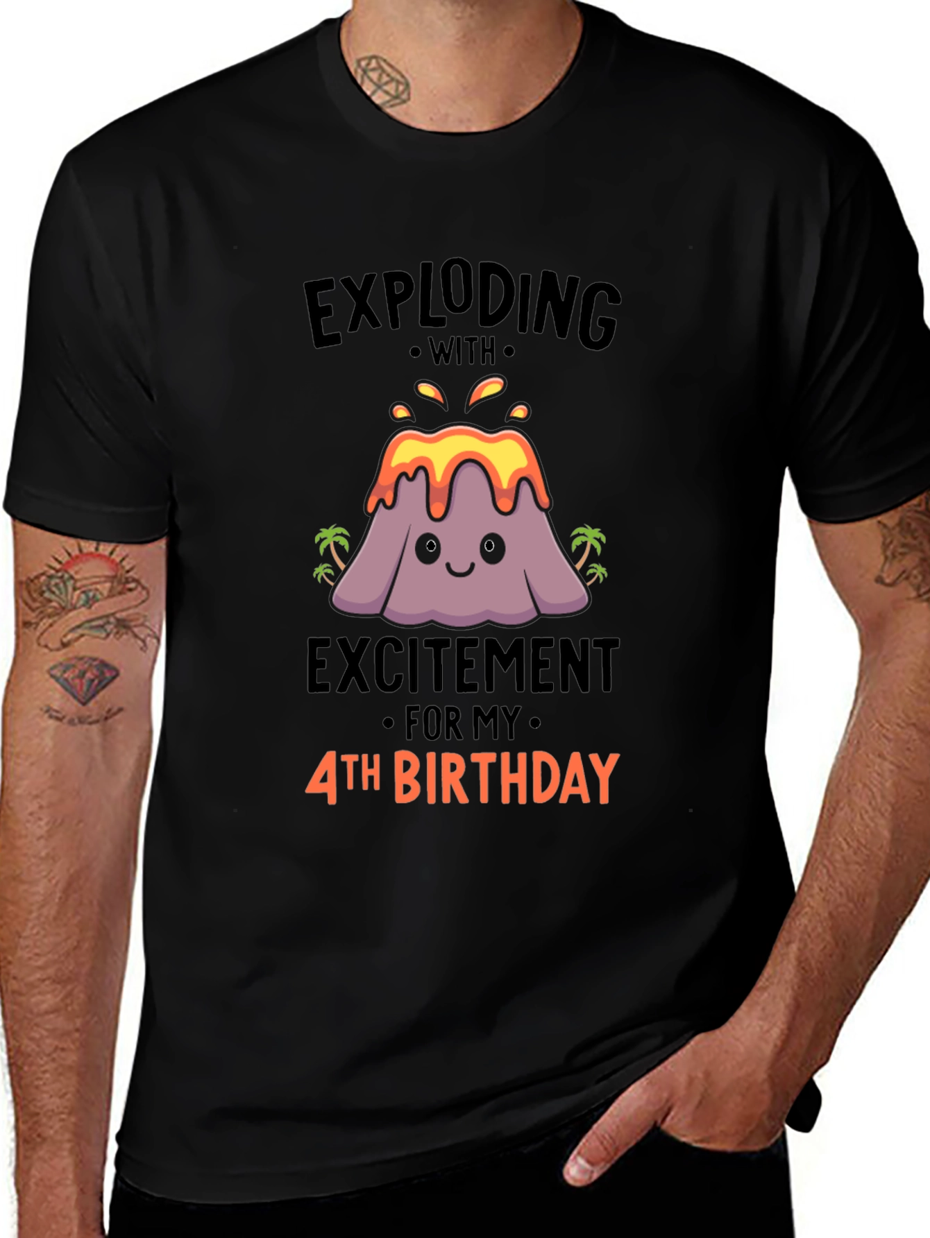 Exploding with Excitement 4th Birthday T-Shirt