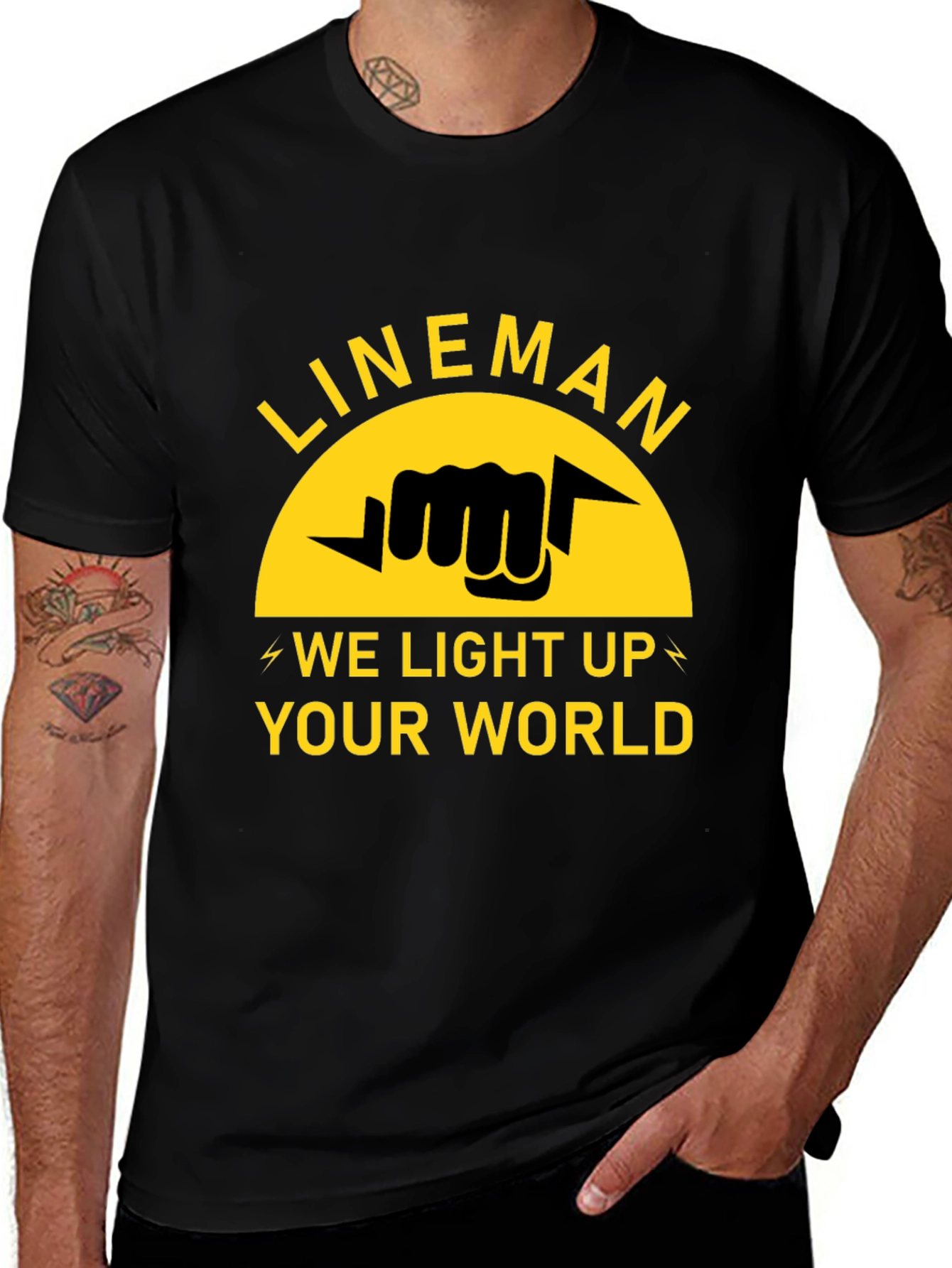 Variant 13 of Lineman We Light Up Your World Graphic T-Shirt
