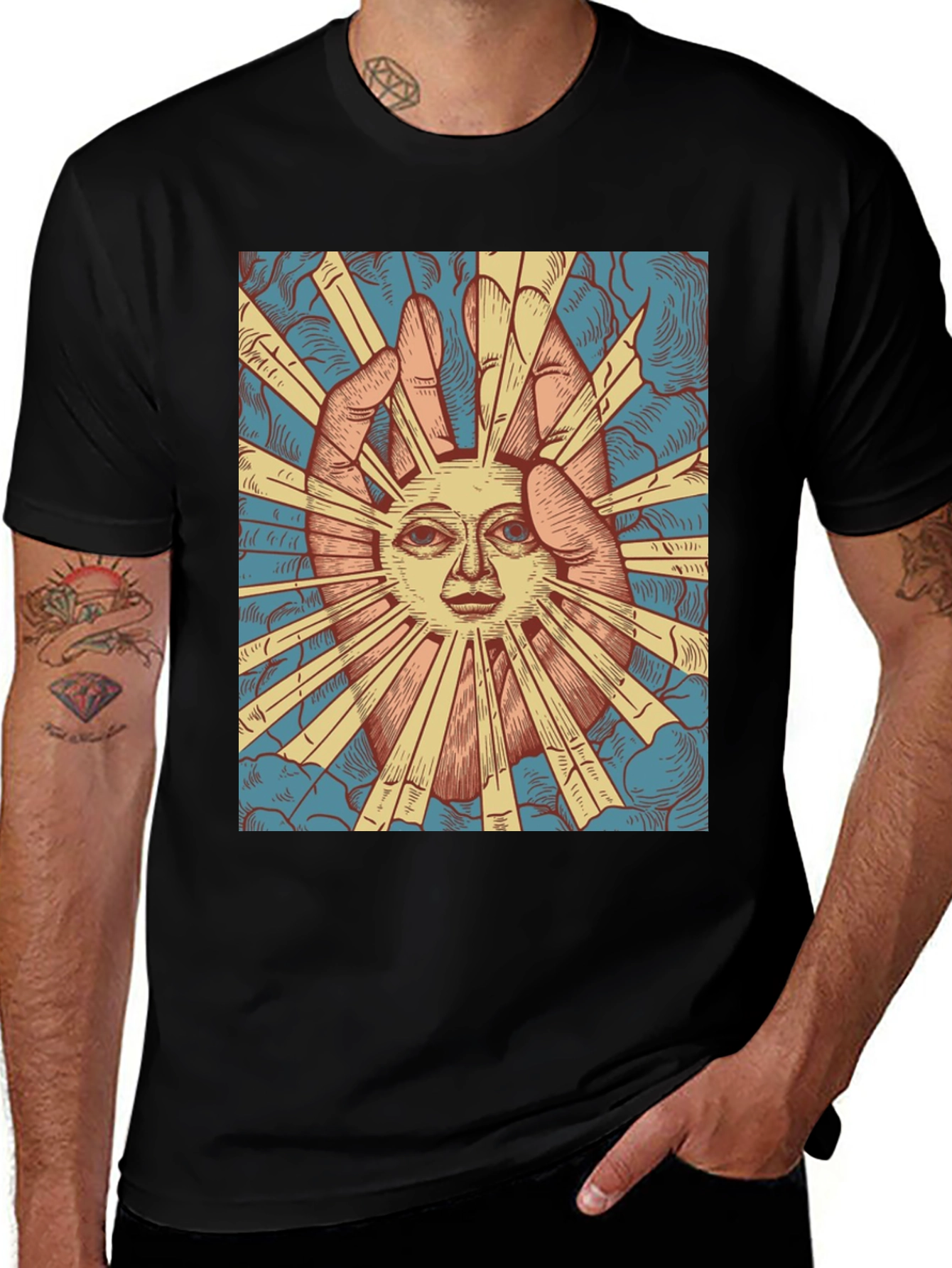 Variant 14 of Sun Face Graphic Tee - Unique Design