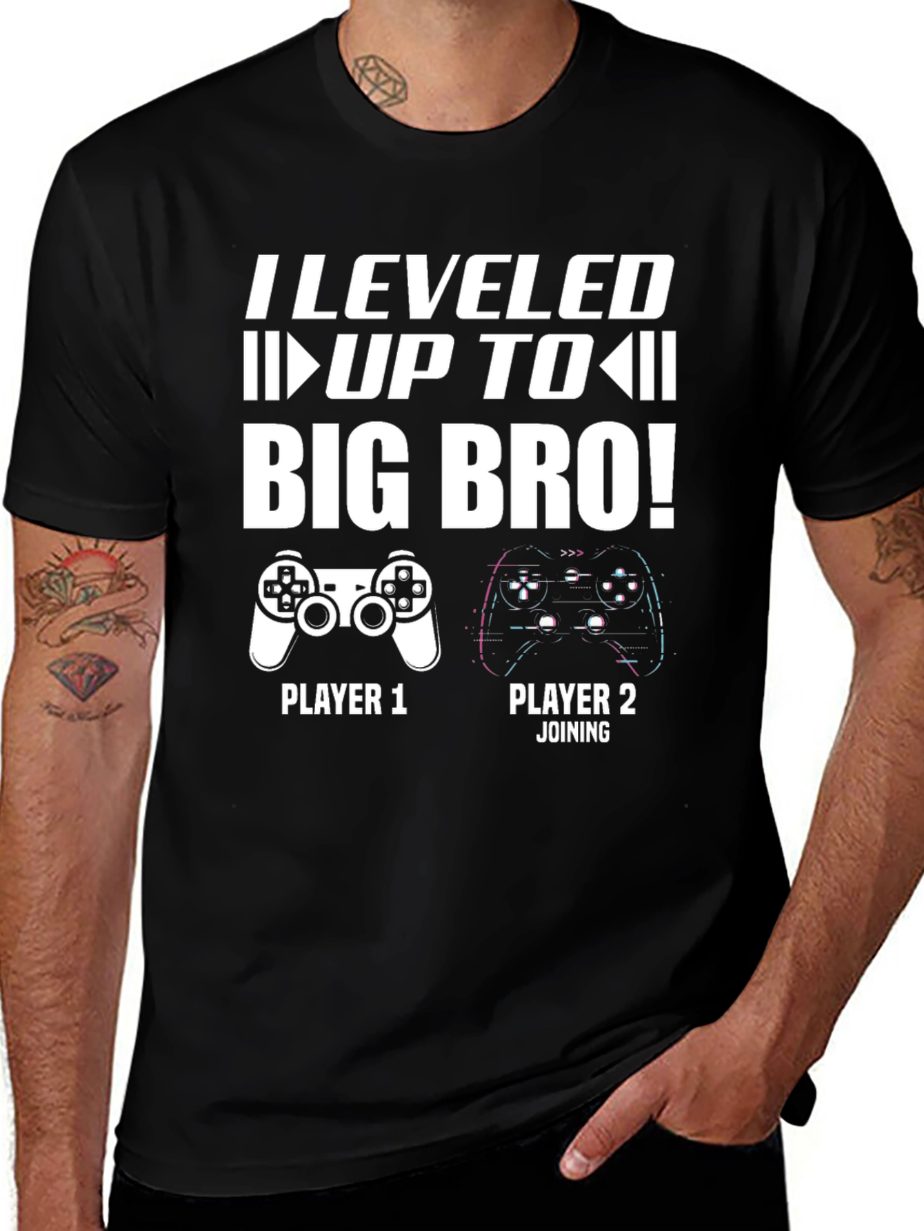 Level Up to Big Bro T-Shirt - Gamer Announcement