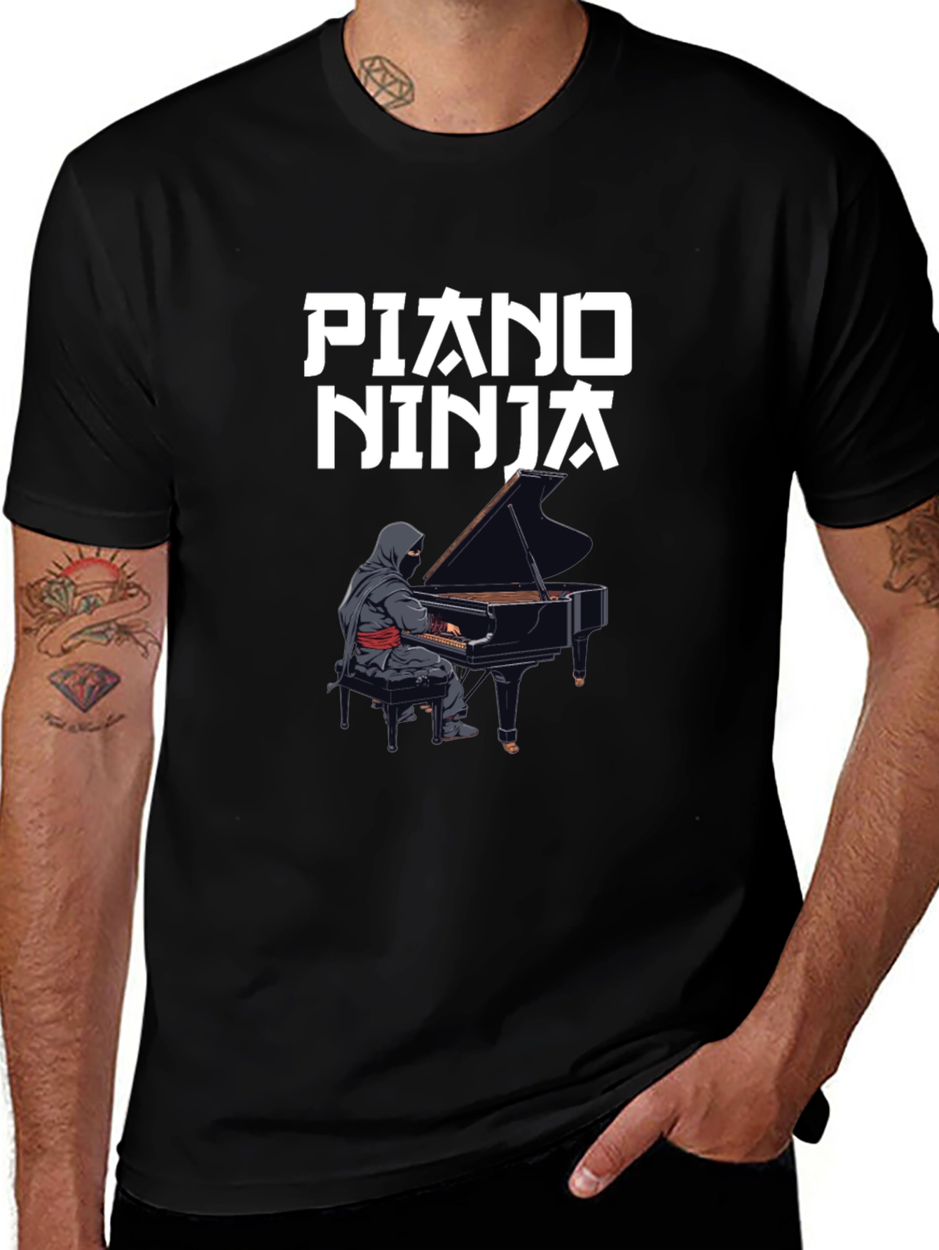 Variant 18 of Piano Ninja Graphic T-Shirt