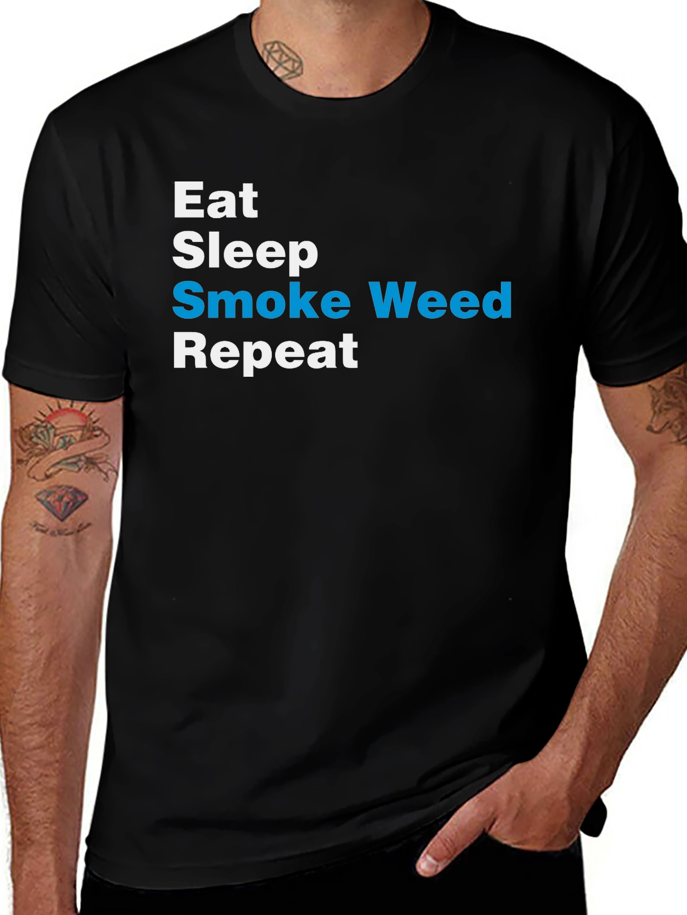 Variant 19 of Eat Sleep Smoke Weed Repeat T-Shirt