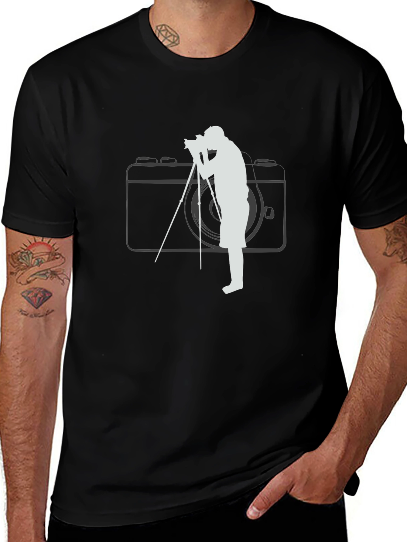 Variant 22 of Photographer Graphic Black T-Shirt