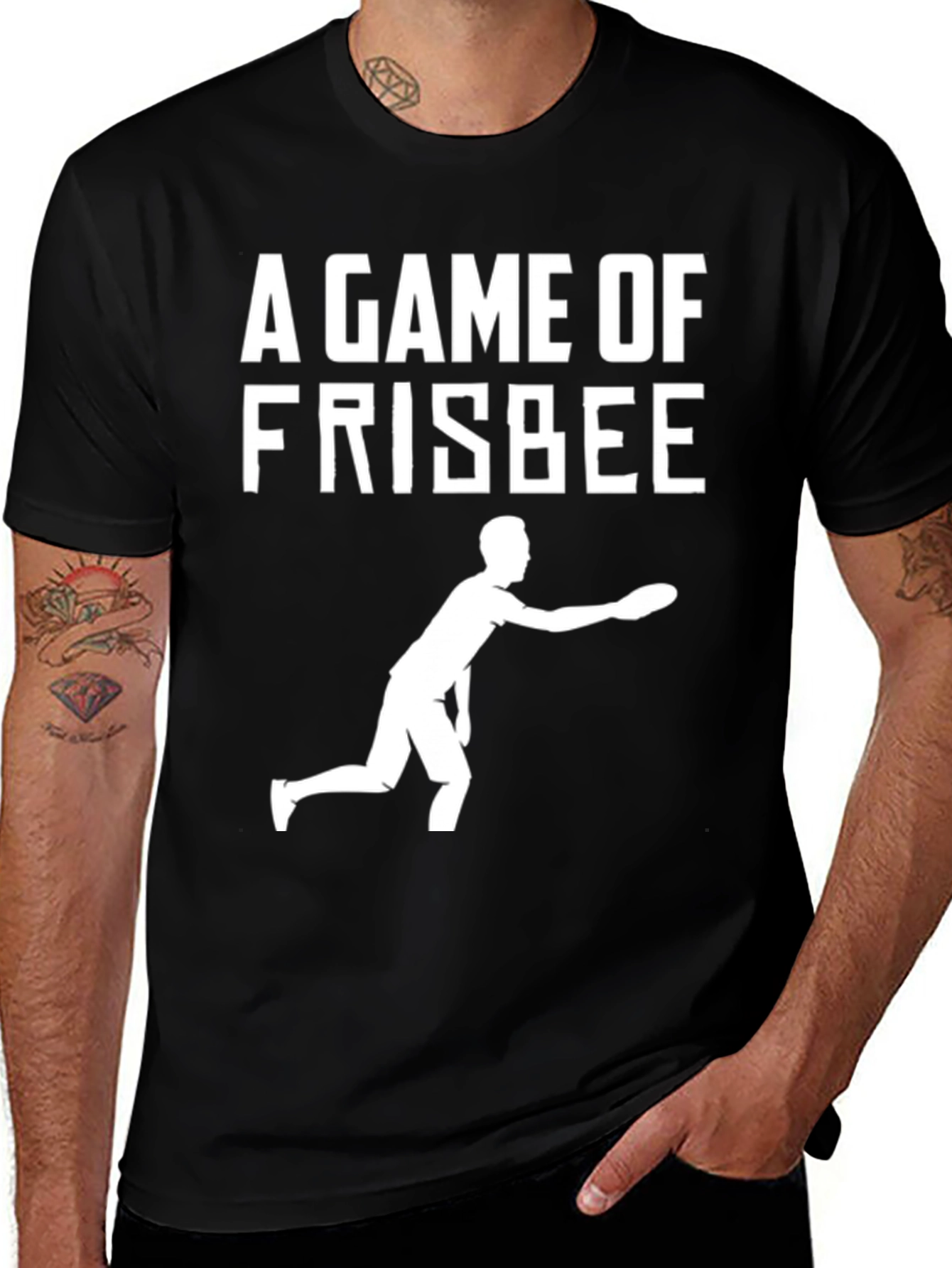 Variant 24 of Frisbee Game T-Shirt - Black Graphic Tee