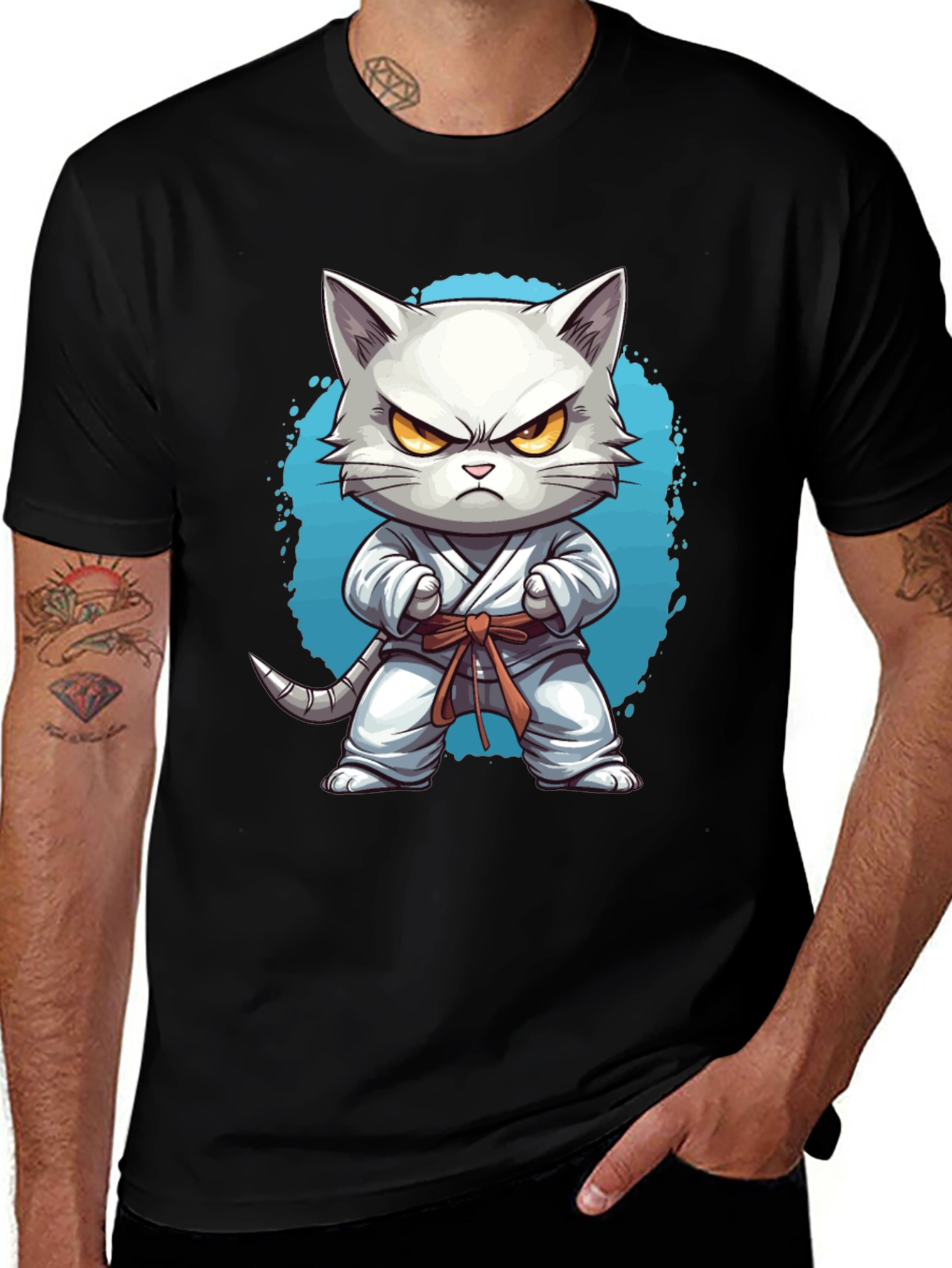 Variant 25 of Karate Cat T-Shirt - Funny Feline Martial Arts Tee