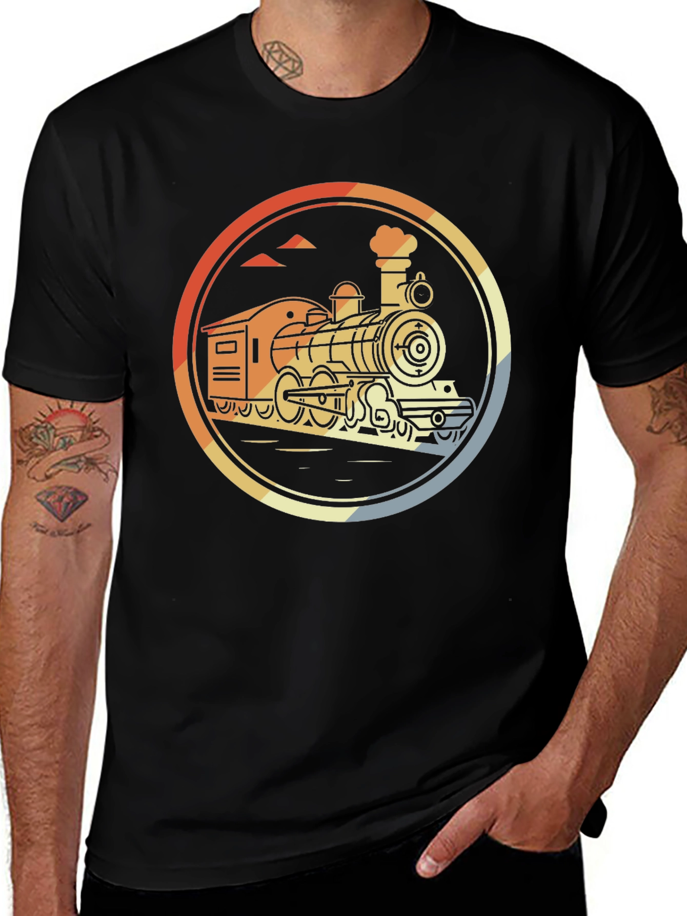 Vintage Train Graphic Tee - Retro Style