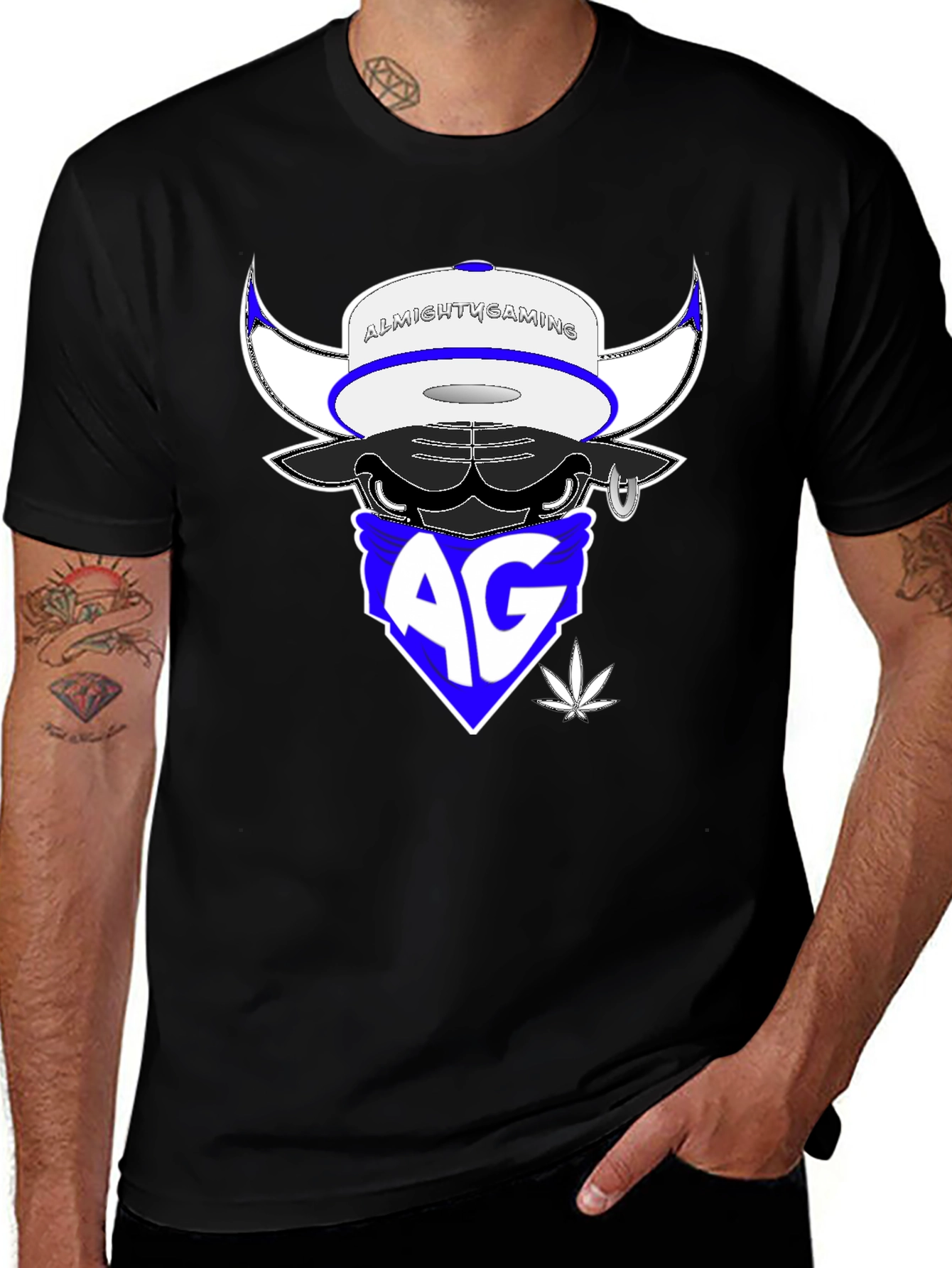 Variant 2 of Almighty Gaming Bull T-Shirt - Black Graphic Tee