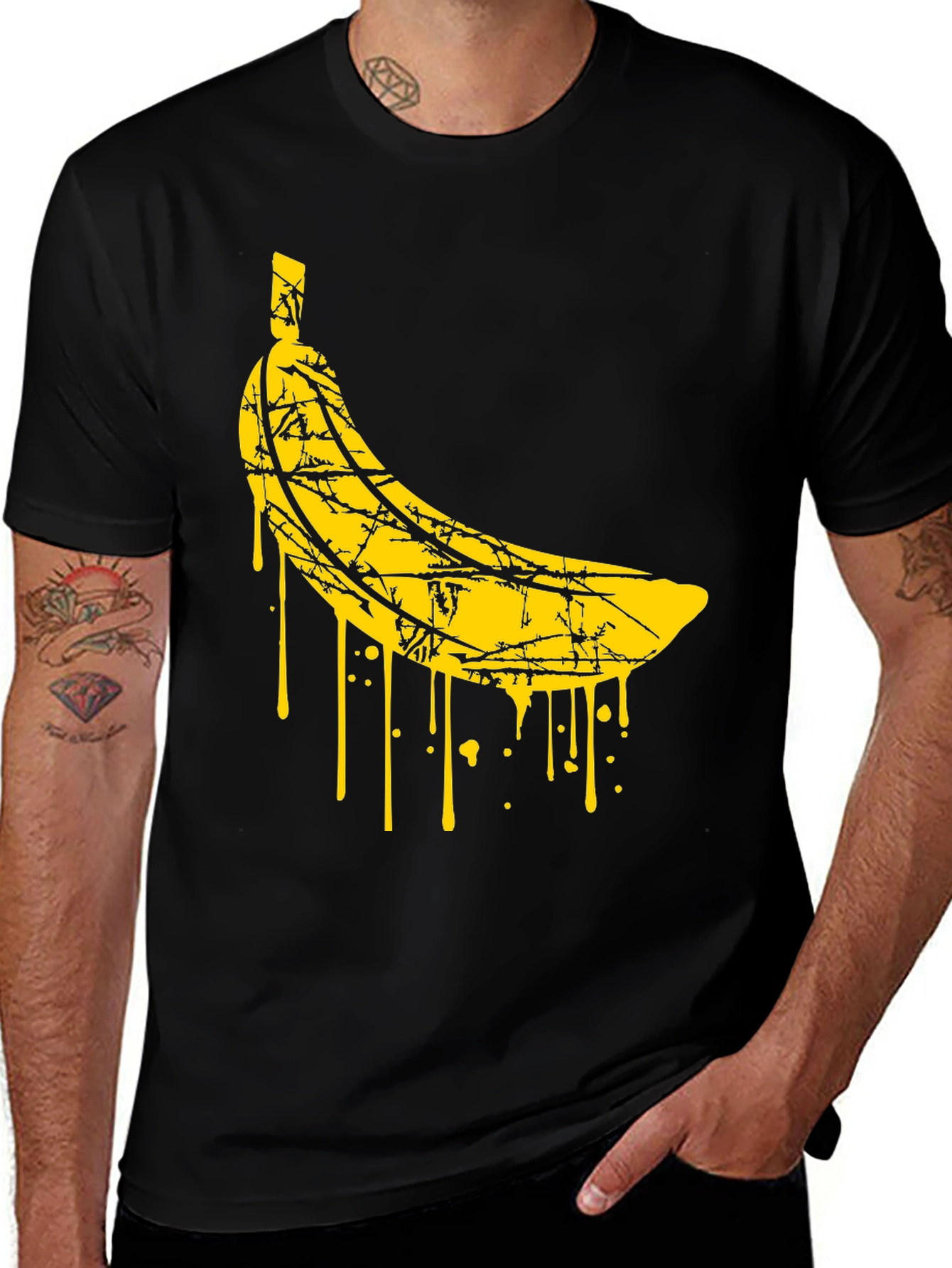 Variant 8 of Banana Graphic Print Black T-Shirt