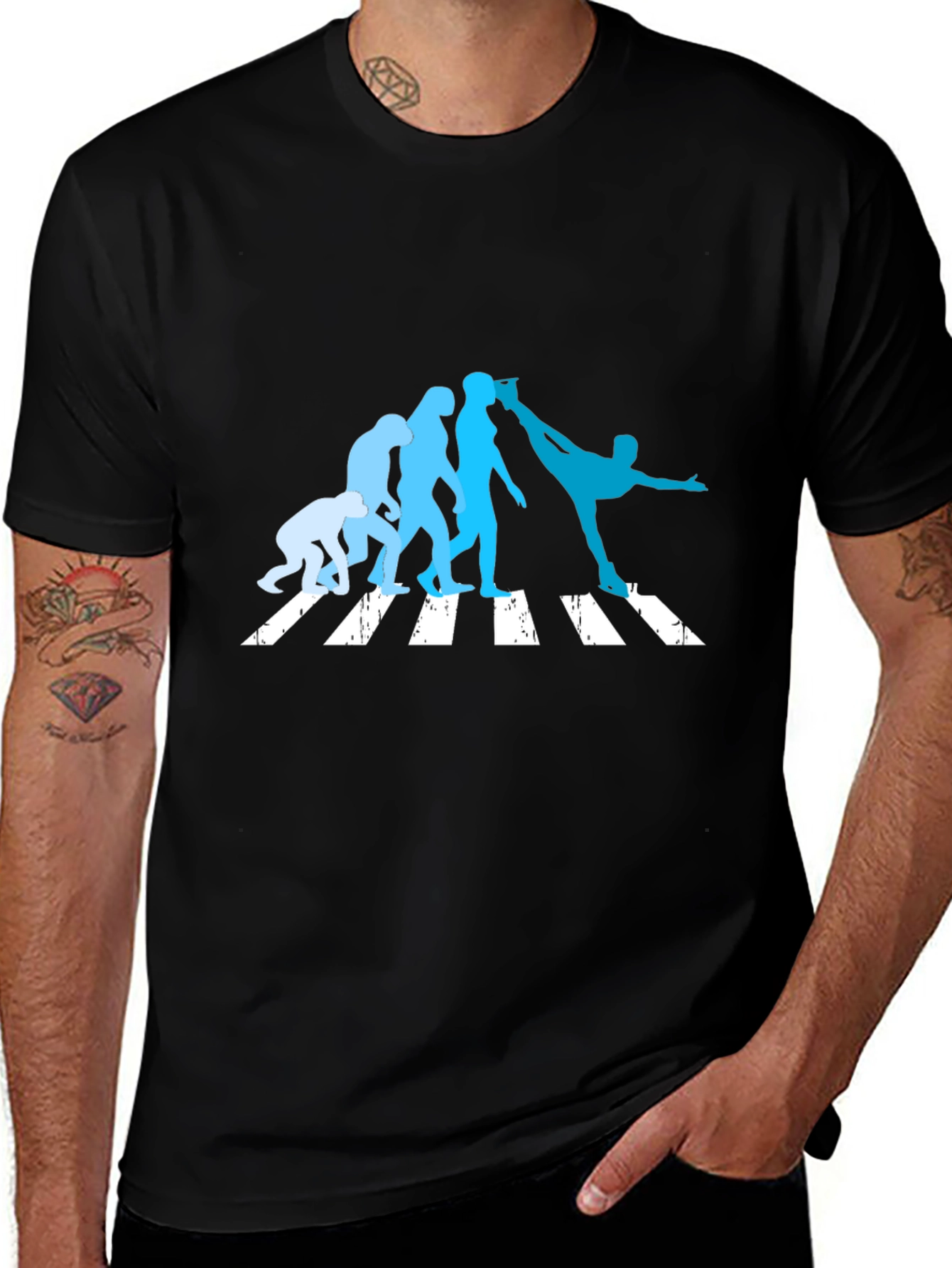Variant 18 of Figure Skating Evolution Black T-Shirt