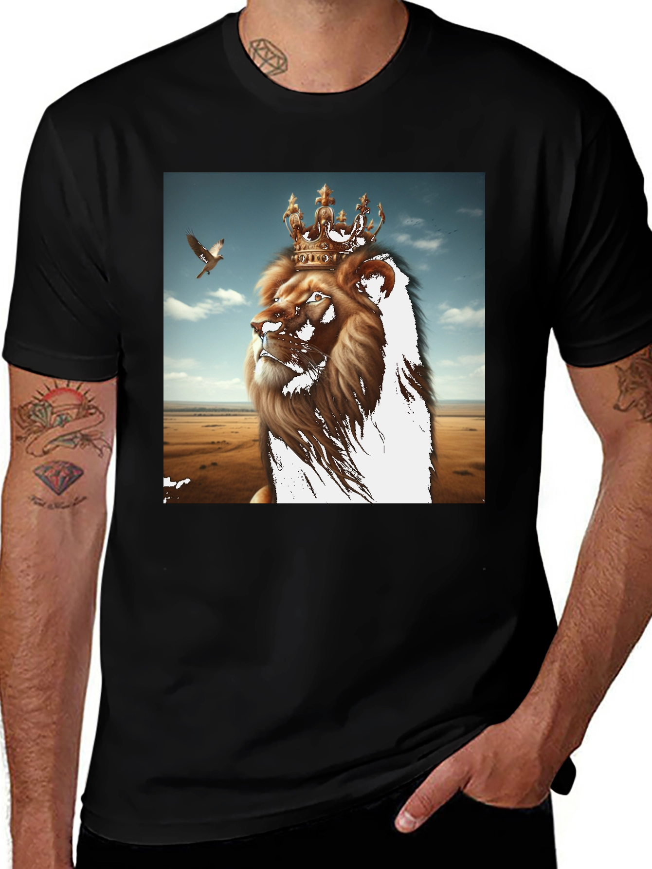 Variant 16 of Lion King Graphic Tee - Black Cotton T-Shirt