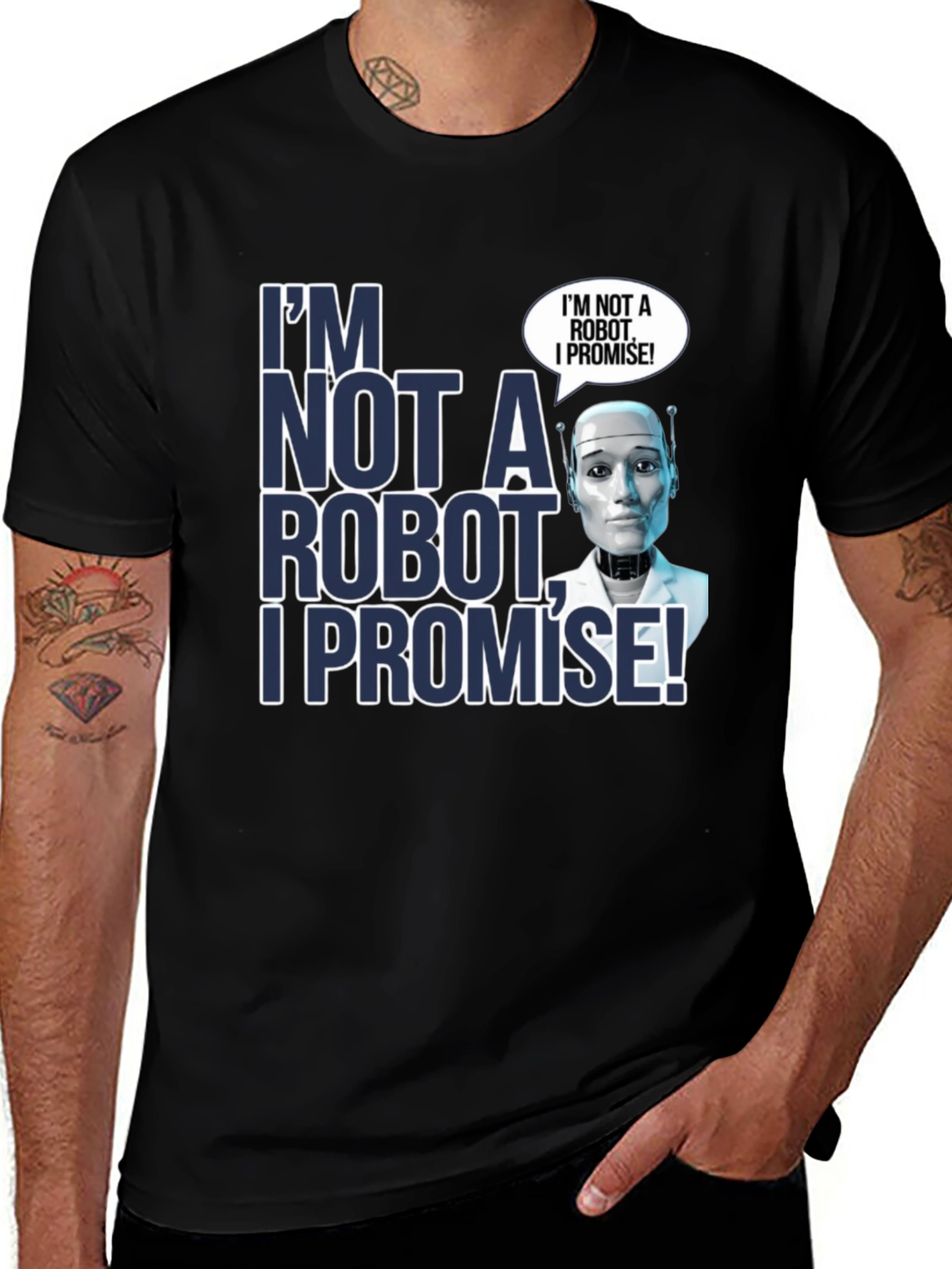 Variant 29 of I'm Not a Robot T-Shirt - Funny AI Humor Tee