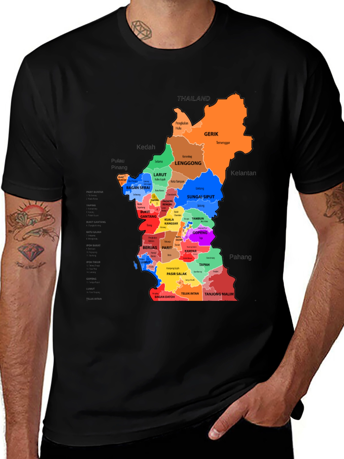 Perak Malaysia Map T-Shirt