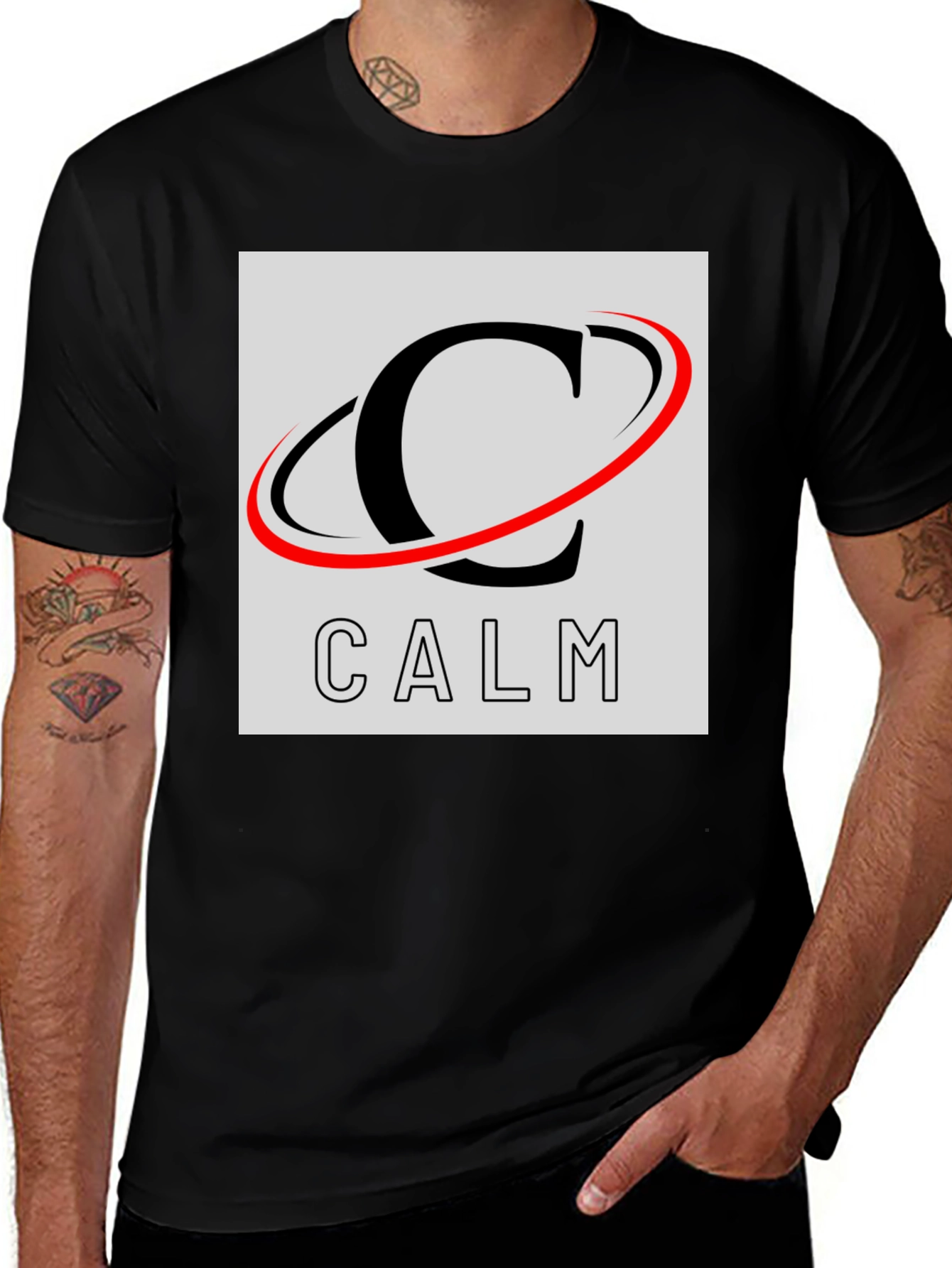 Variant 7 of Calm Graphic Black T-Shirt